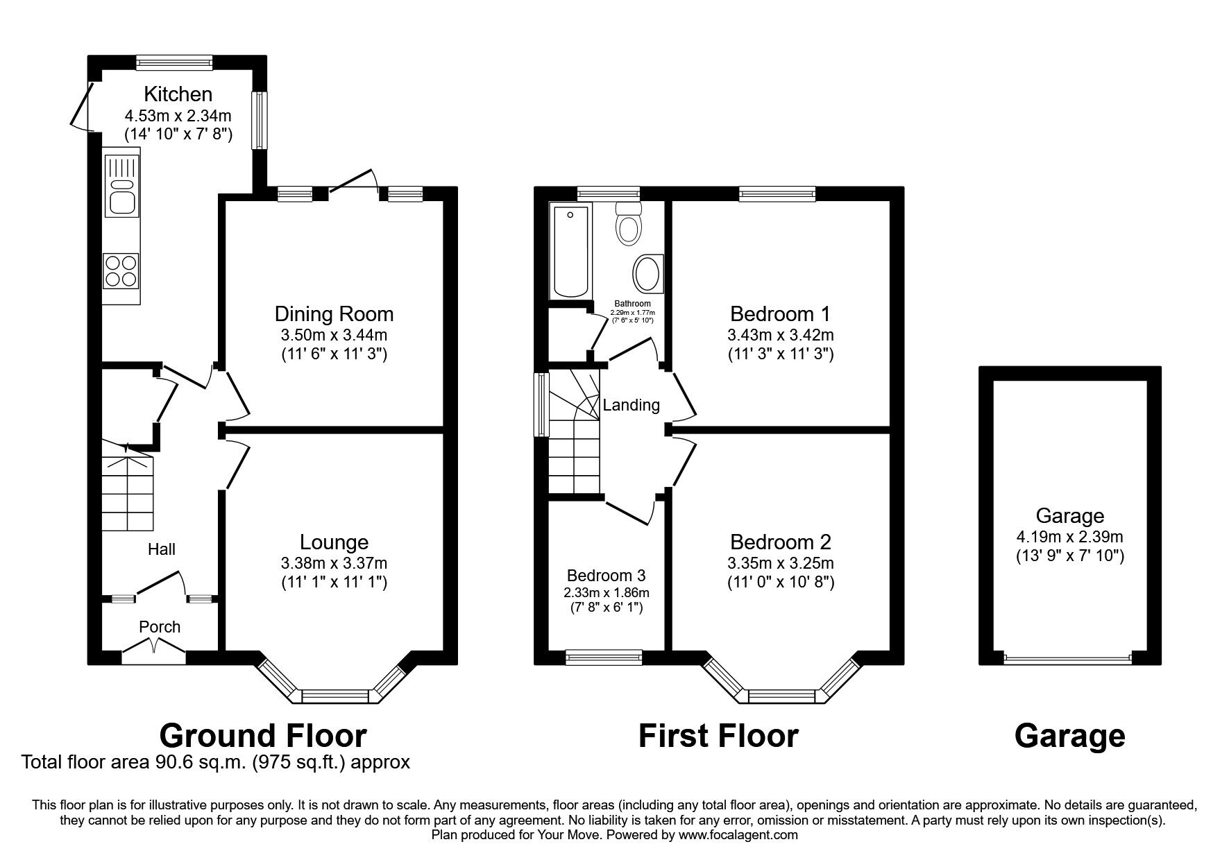 Floorplan of 3 bedroom Semi Detached House to rent, Showell Road, Wolverhampton, West Midlands, WV10