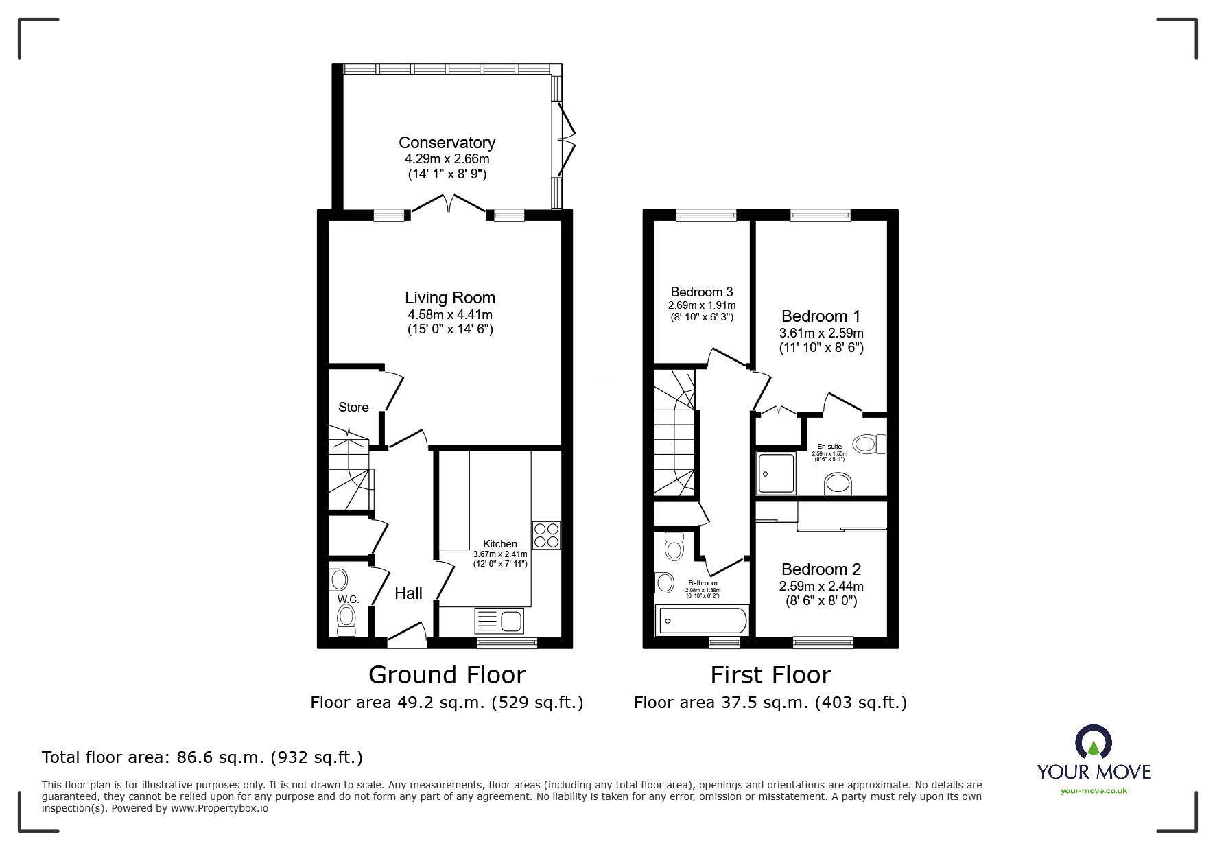 Floorplan of 3 bedroom Semi Detached House to rent, Croft Gardens, Wolverhampton, West Midlands, WV10