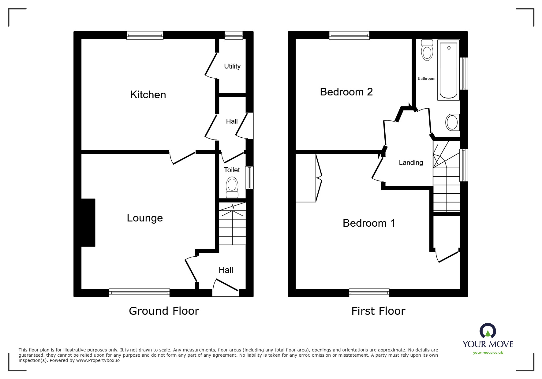 Floorplan of 2 bedroom Semi Detached House to rent, Alma Avenue, Malinslee, Shropshire, TF4