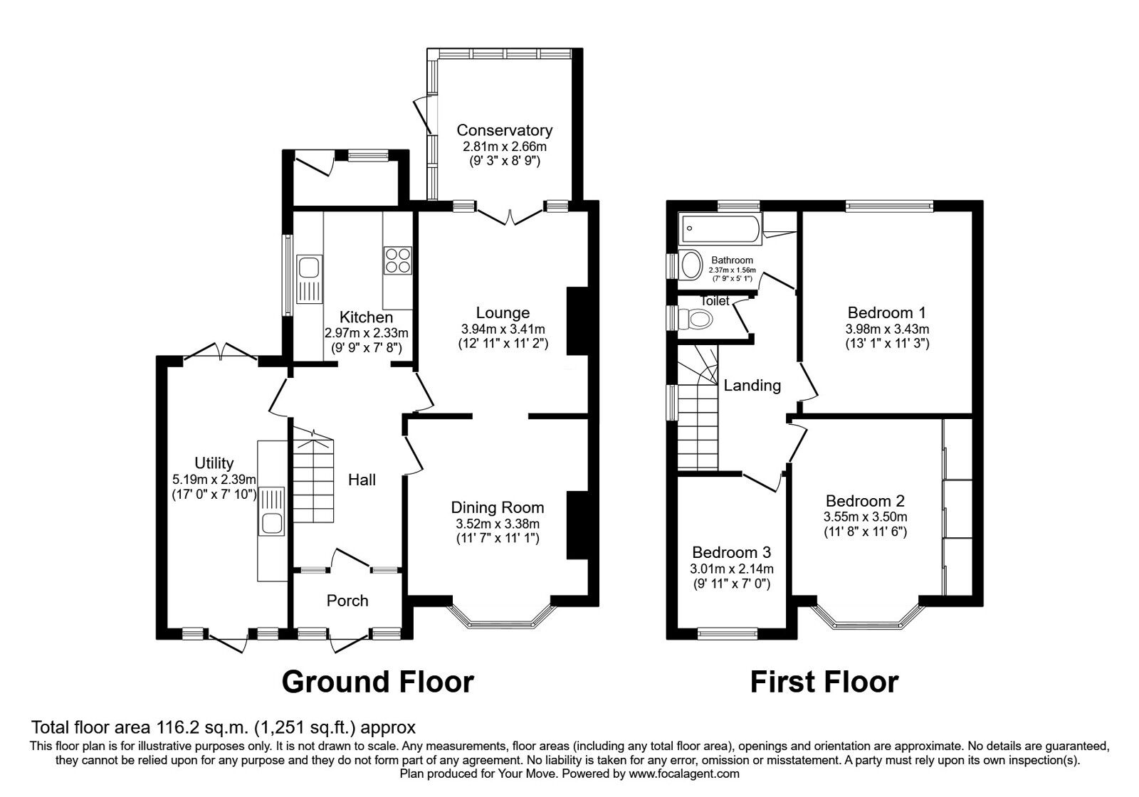 Floorplan of 3 bedroom Semi Detached House for sale, Canterbury Road, Wolverhampton, West Midlands, WV4