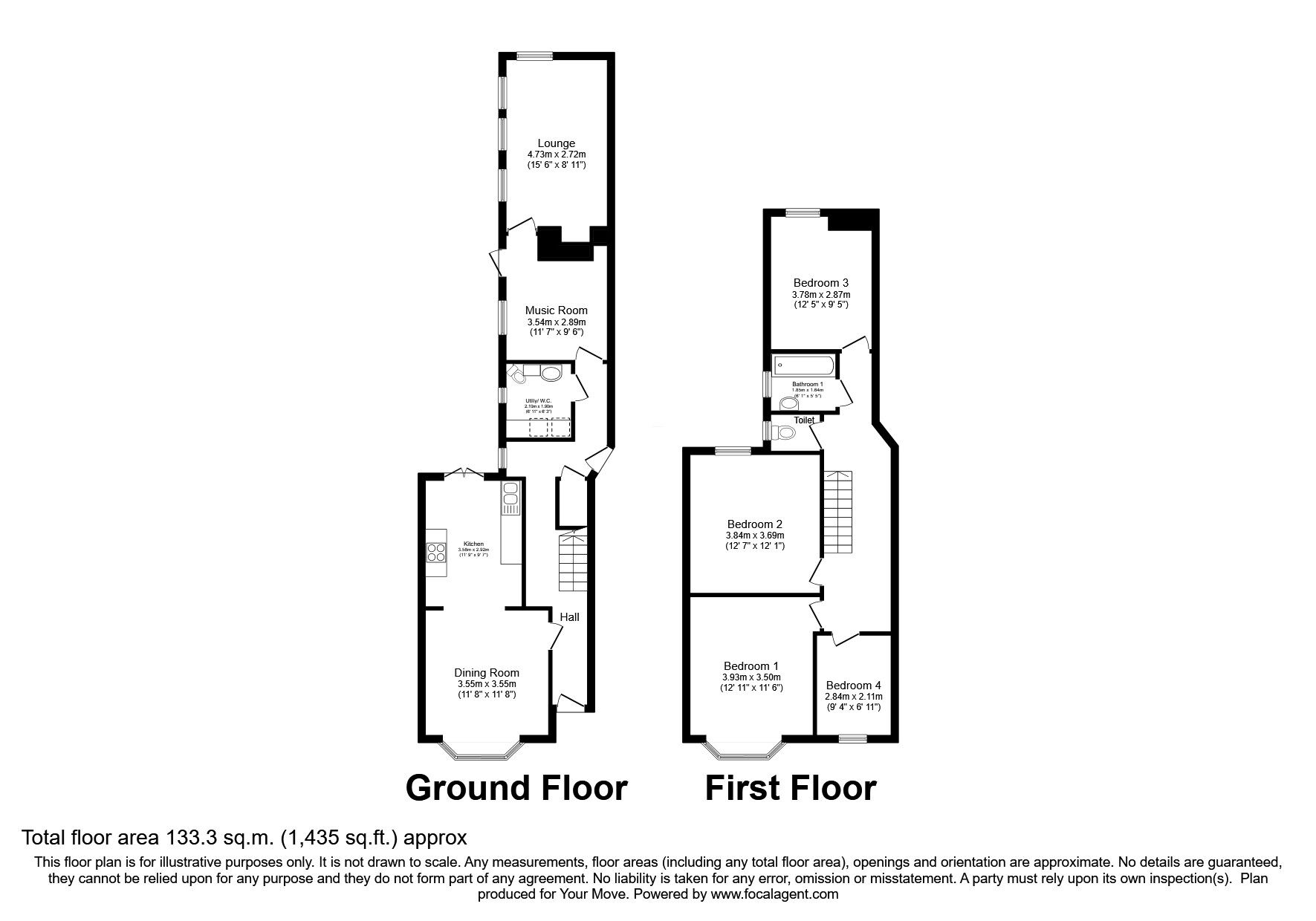 Floorplan of 4 bedroom Mid Terrace House for sale, St. Judes Road West, Wolverhampton, West Midlands, WV6