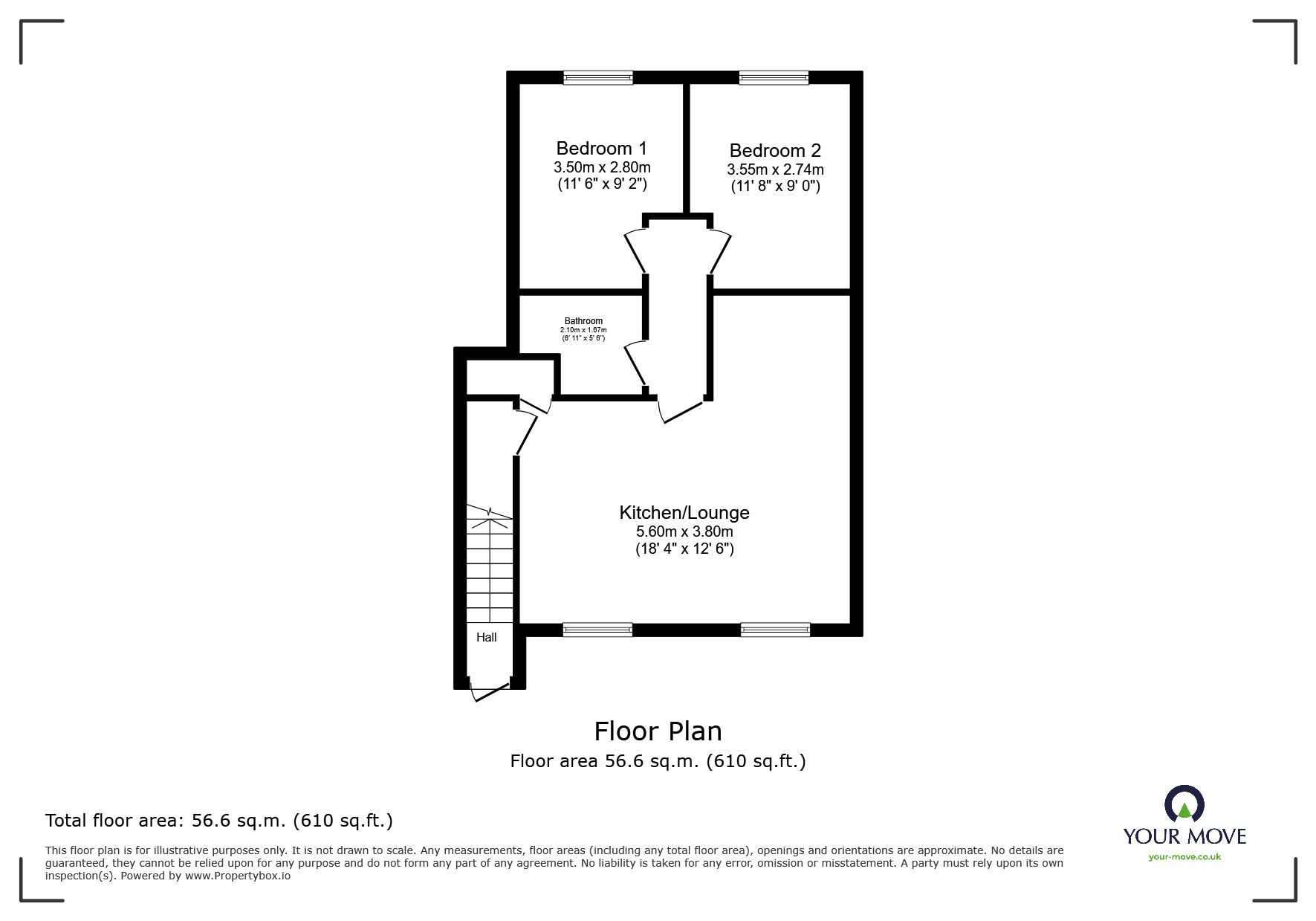 Floorplan of 2 bedroom  Flat to rent, Temple Road, Willenhall, West Midlands, WV13