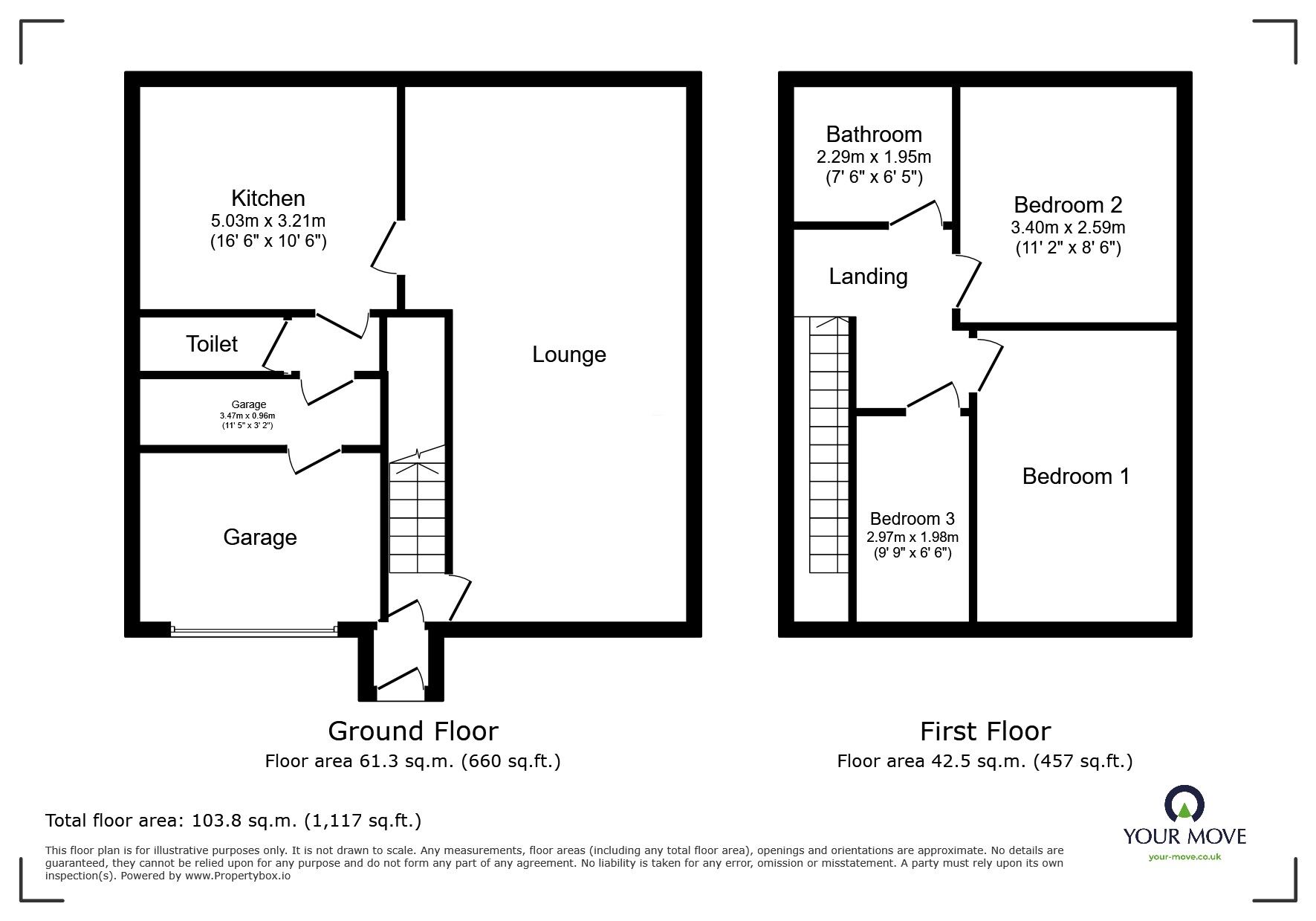 Floorplan of 3 bedroom Detached House to rent, Lowry Close, Wolverhampton, Staffordshire, WV6
