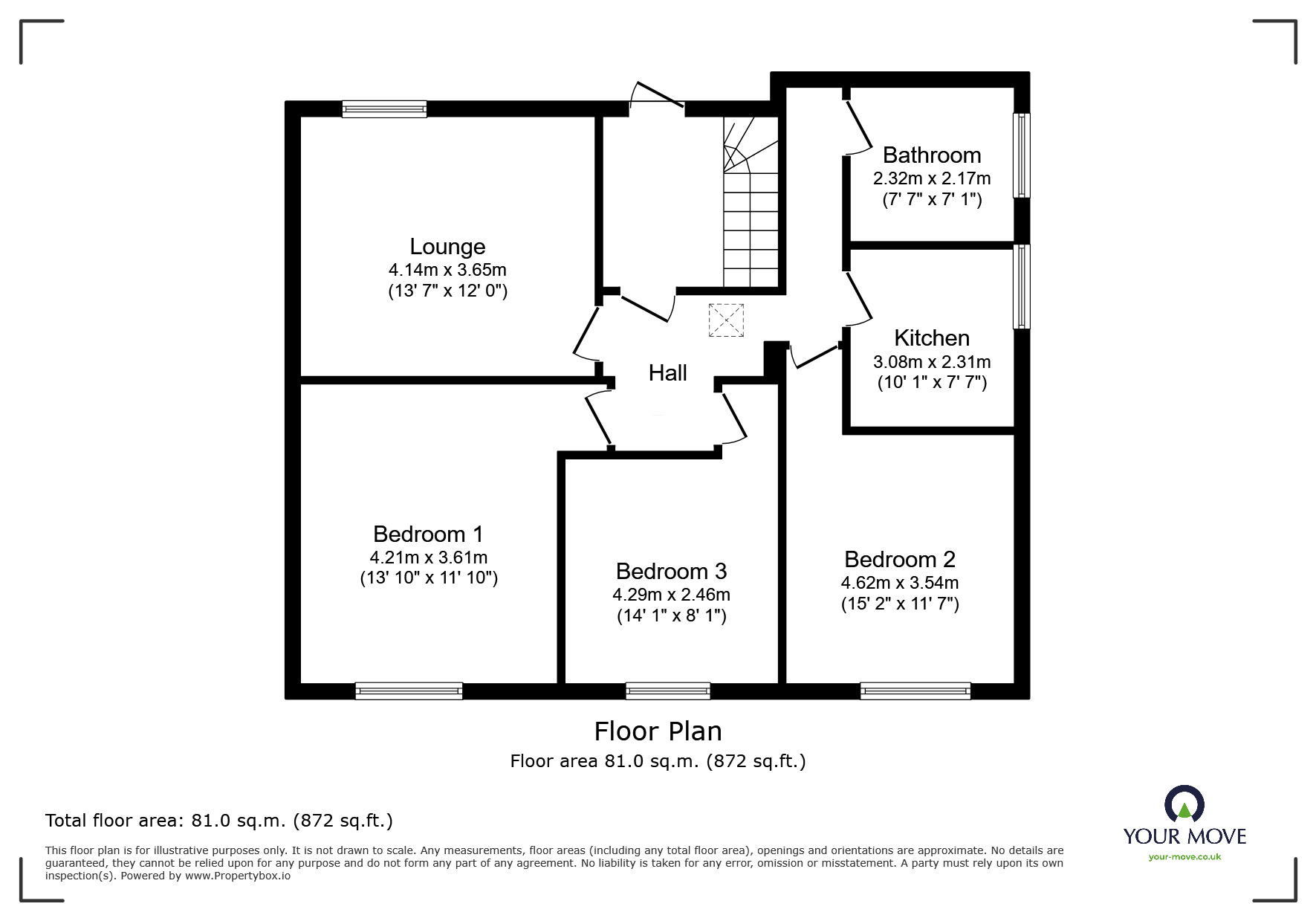 Floorplan of 3 bedroom  Flat to rent, Clarendon Street, Wolverhampton, West Midlands, WV3