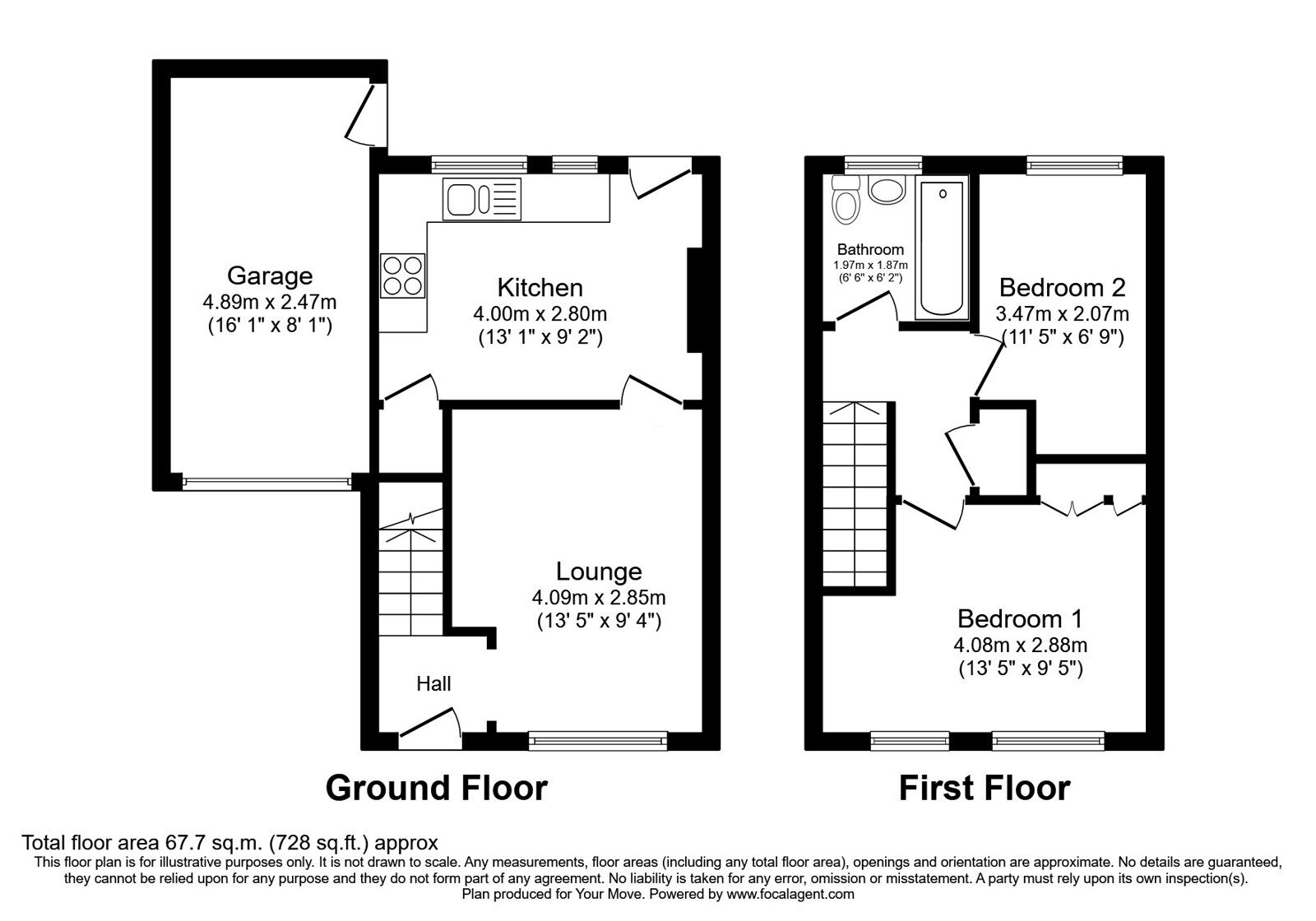 Floorplan of 2 bedroom Semi Detached House for sale, Paxton Avenue, Perton, Staffordshire, WV6