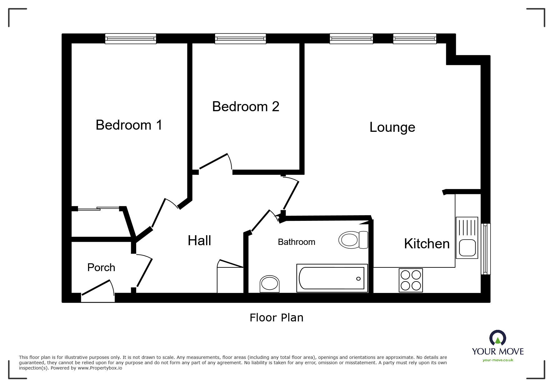 Floorplan of 2 bedroom  Flat to rent, Russell Street, Willenhall, West Midlands, WV13