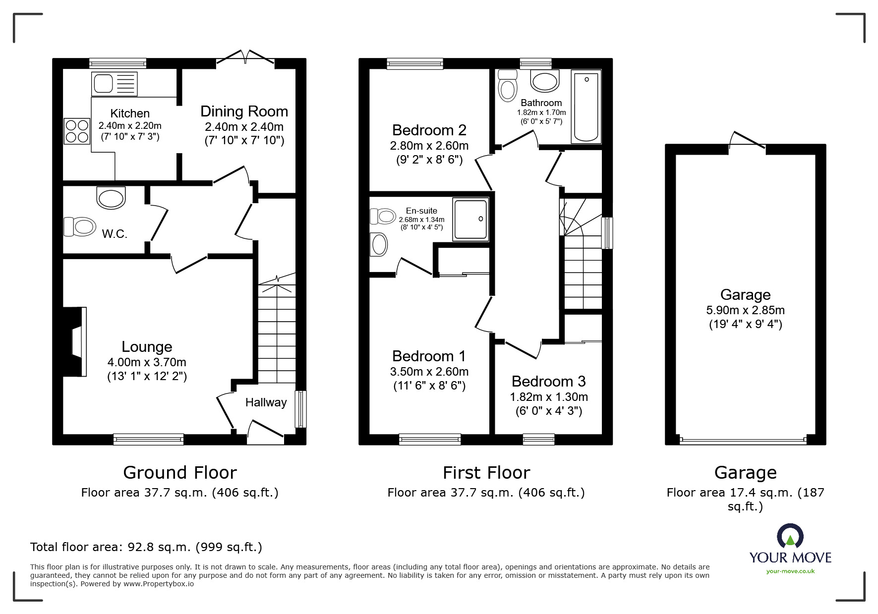 Floorplan of 3 bedroom Semi Detached House to rent, Pooler Close, Wellington, Shropshire, TF1