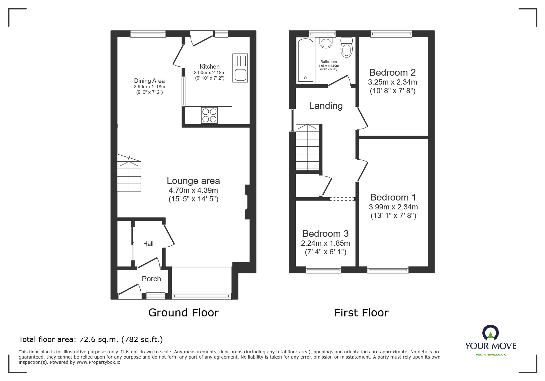Floorplan of 3 bedroom End Terrace House for sale, Carshalton Grove, Wolverhampton, West Midlands, WV2
