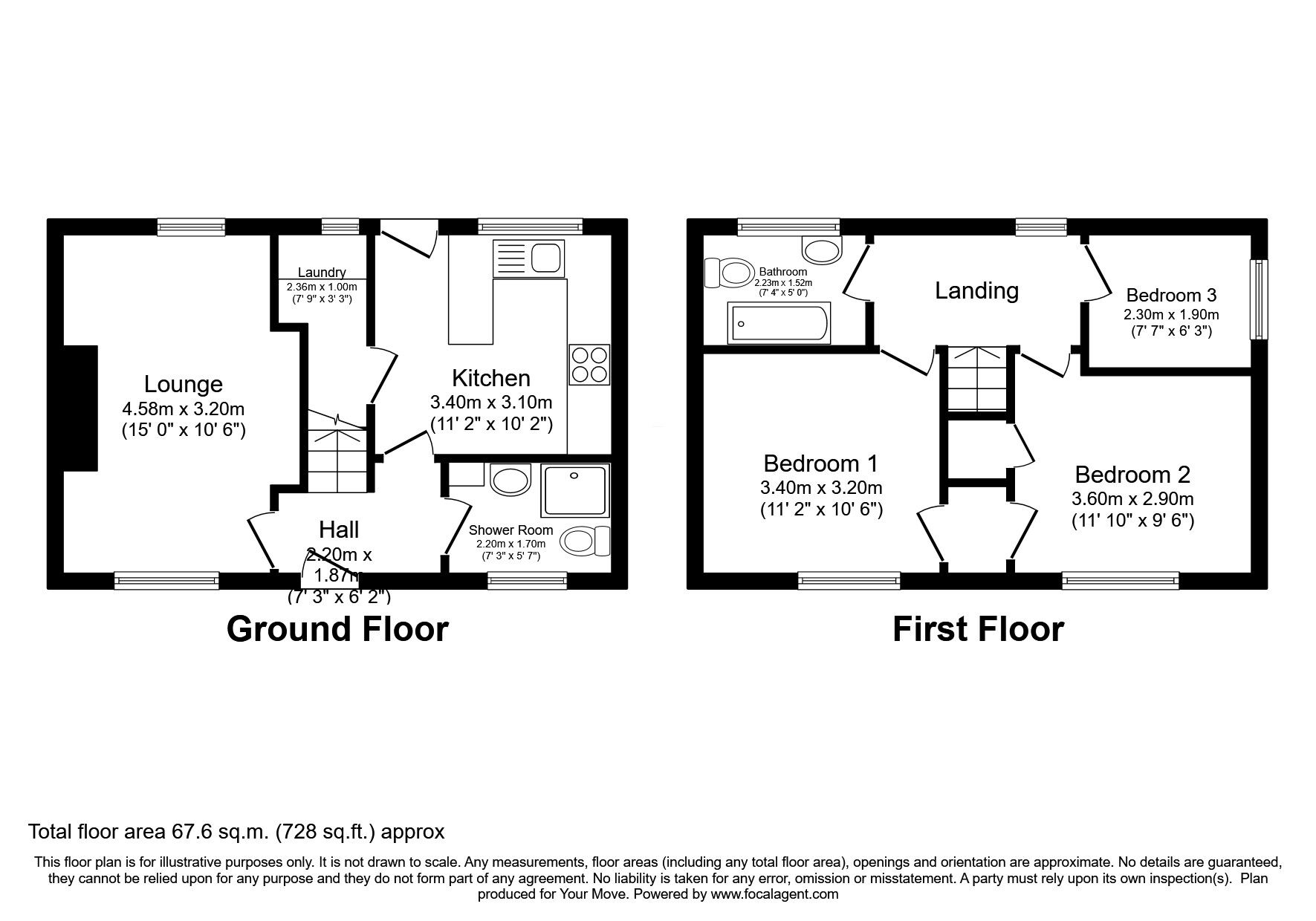 Floorplan of 3 bedroom Semi Detached House for sale, School Road, Brierley Hill, West Midlands, DY5