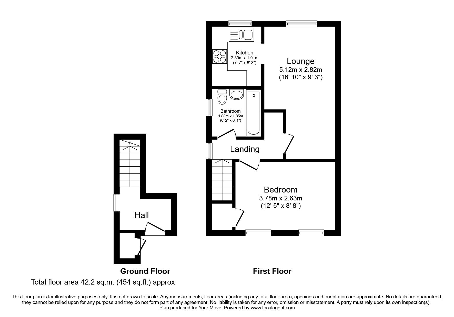 Floorplan of 1 bedroom  Flat to rent, Bader Road, Wolverhampton, Staffordshire, WV6