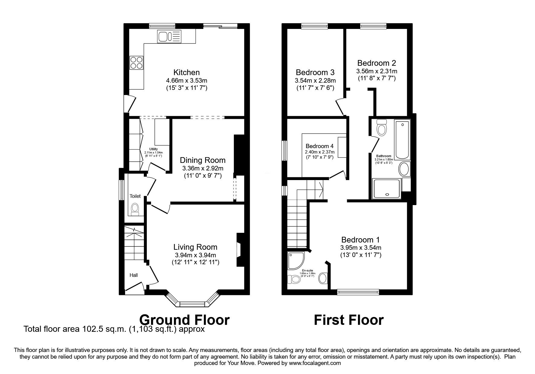 Floorplan of 4 bedroom Semi Detached House for sale, Moreton Road, Wolverhampton, West Midlands, WV10