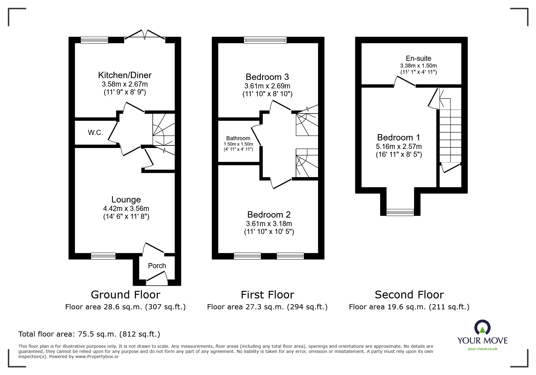 Floorplan of 3 bedroom Semi Detached House to rent, Sandhole Crescent, Telford, Shropshire, TF3