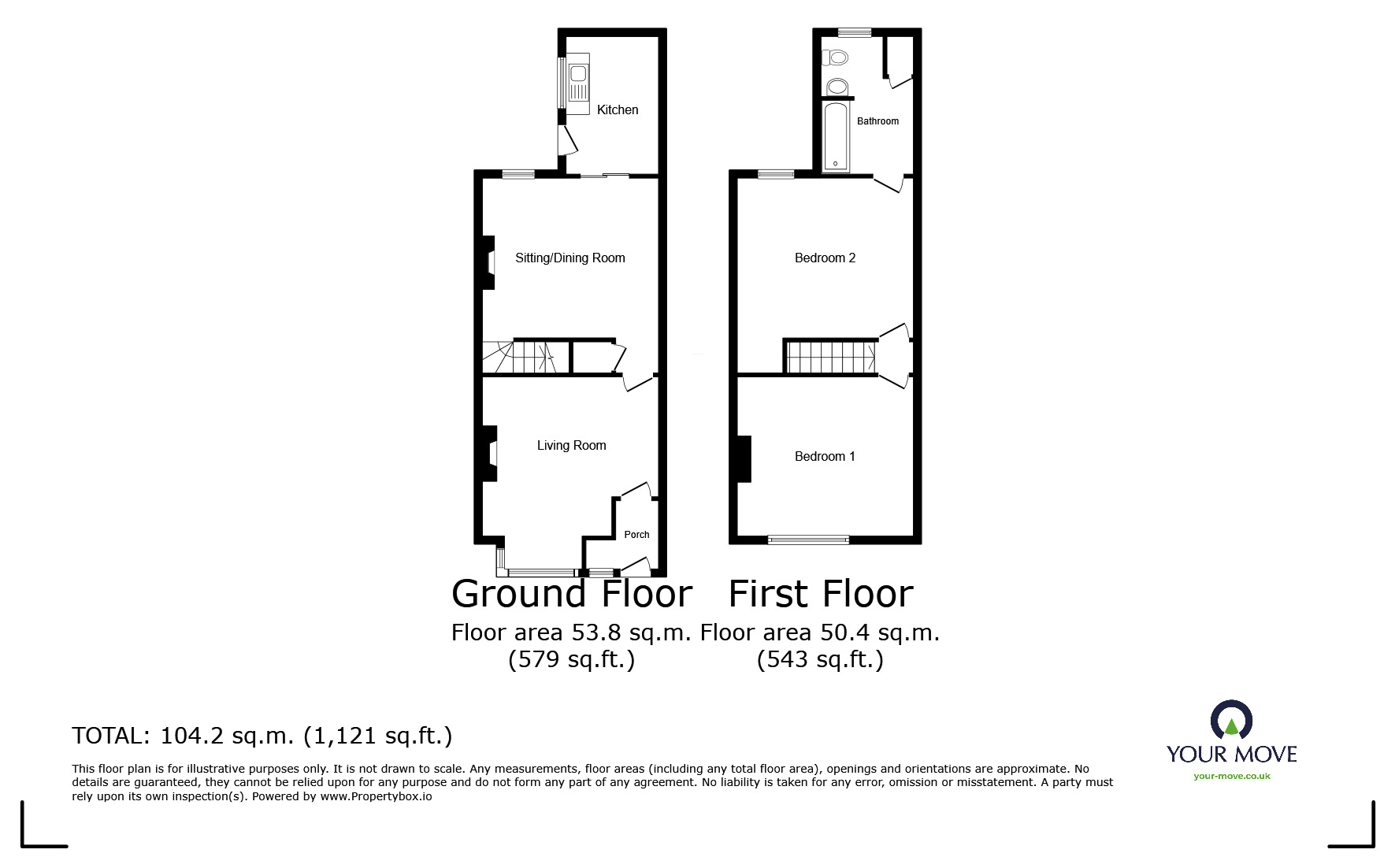 Floorplan of 2 bedroom Mid Terrace House to rent, Jeffcock Road, Wolverhampton, West Midlands, WV3