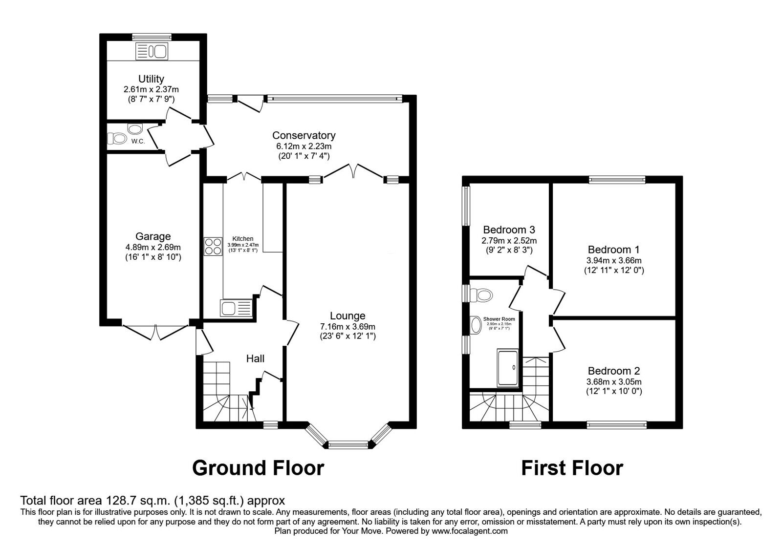Floorplan of 3 bedroom Semi Detached House for sale, Primrose Lane, Wolverhampton, West Midlands, WV10