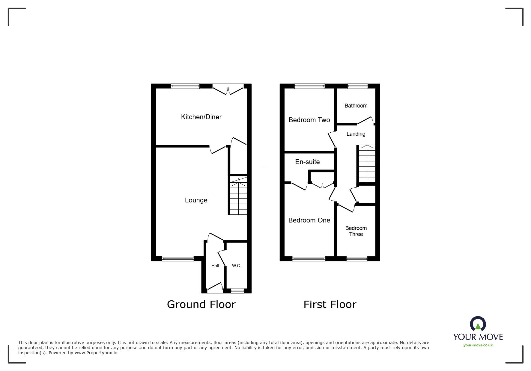 Floorplan of 3 bedroom End Terrace House to rent, Squires Grove, Willenhall, West Midlands, WV12