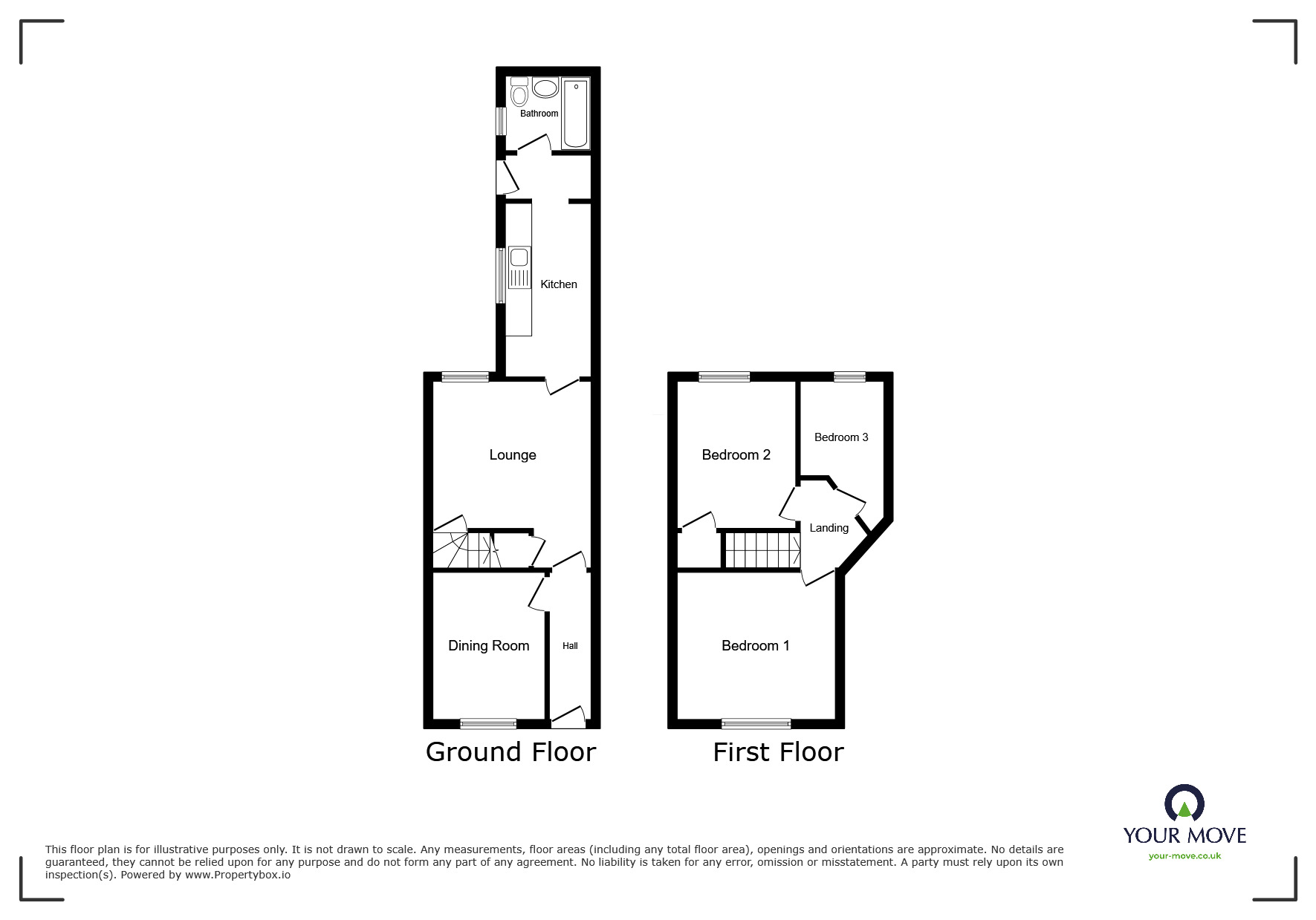 Floorplan of 3 bedroom Mid Terrace House to rent, Stratton Street, Wolverhampton, West Midlands, WV10