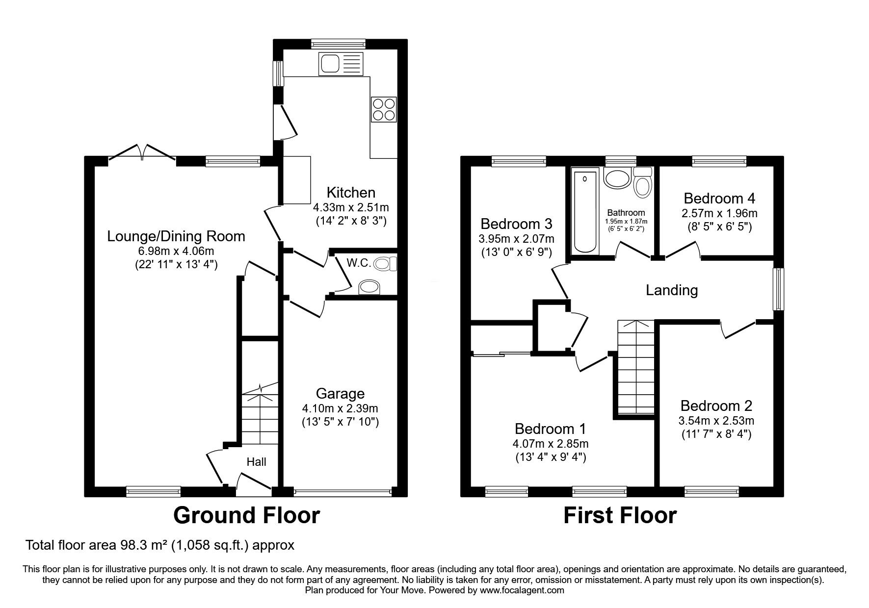 Floorplan of 4 bedroom Semi Detached House to rent, The Greens, Edge Hill Drive, Wolverhampton, WV6