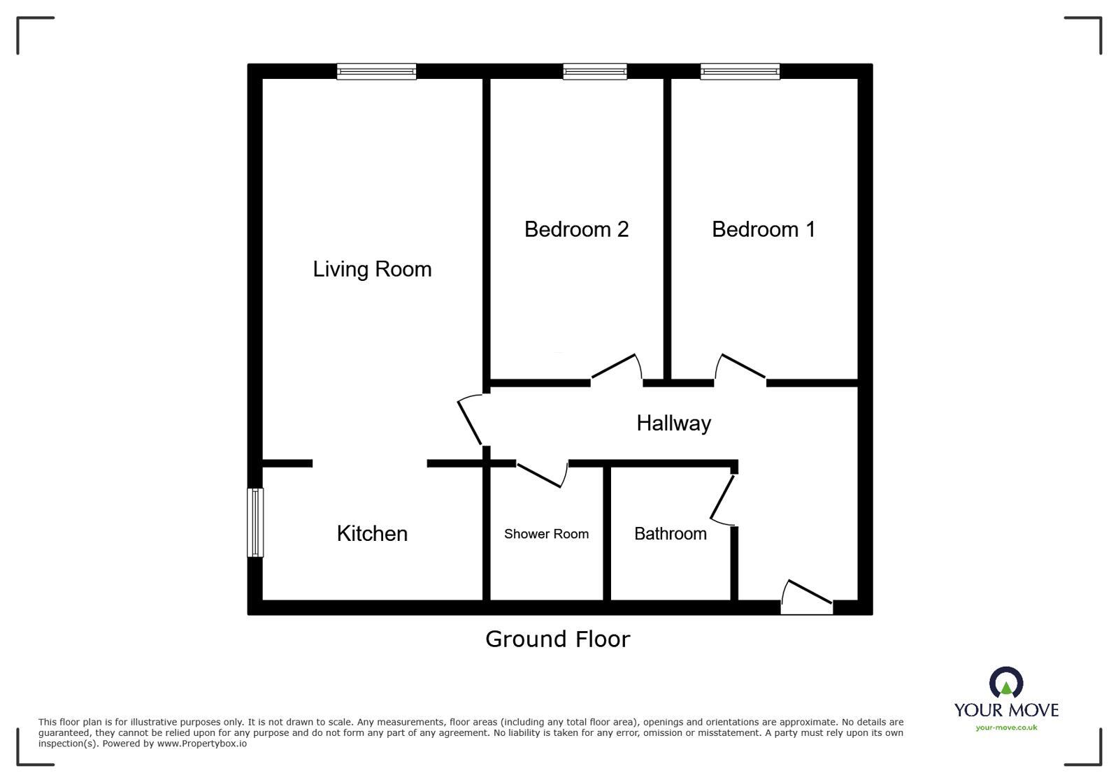 Floorplan of 2 bedroom Flat for sale, Gomer Street, Willenhall, West Midlands, WV13