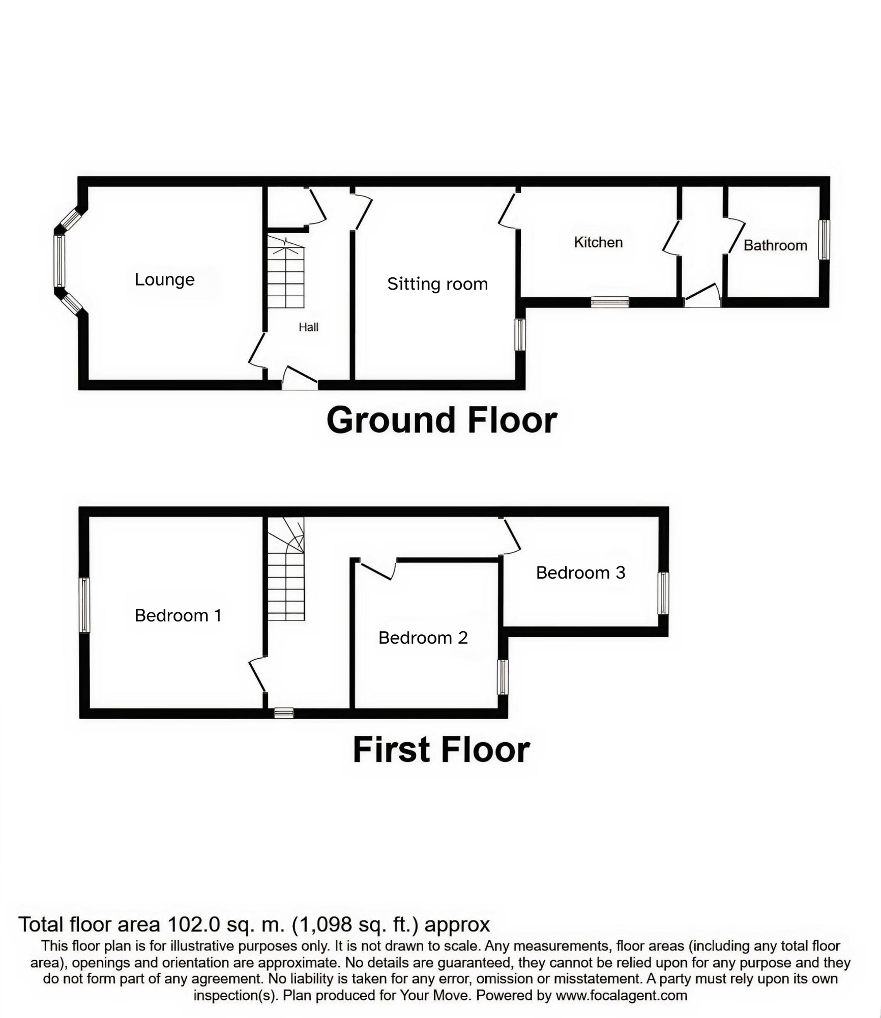 Floorplan of 3 bedroom Detached House for sale, Leicester Street, Wolverhampton, West Midlands, WV6