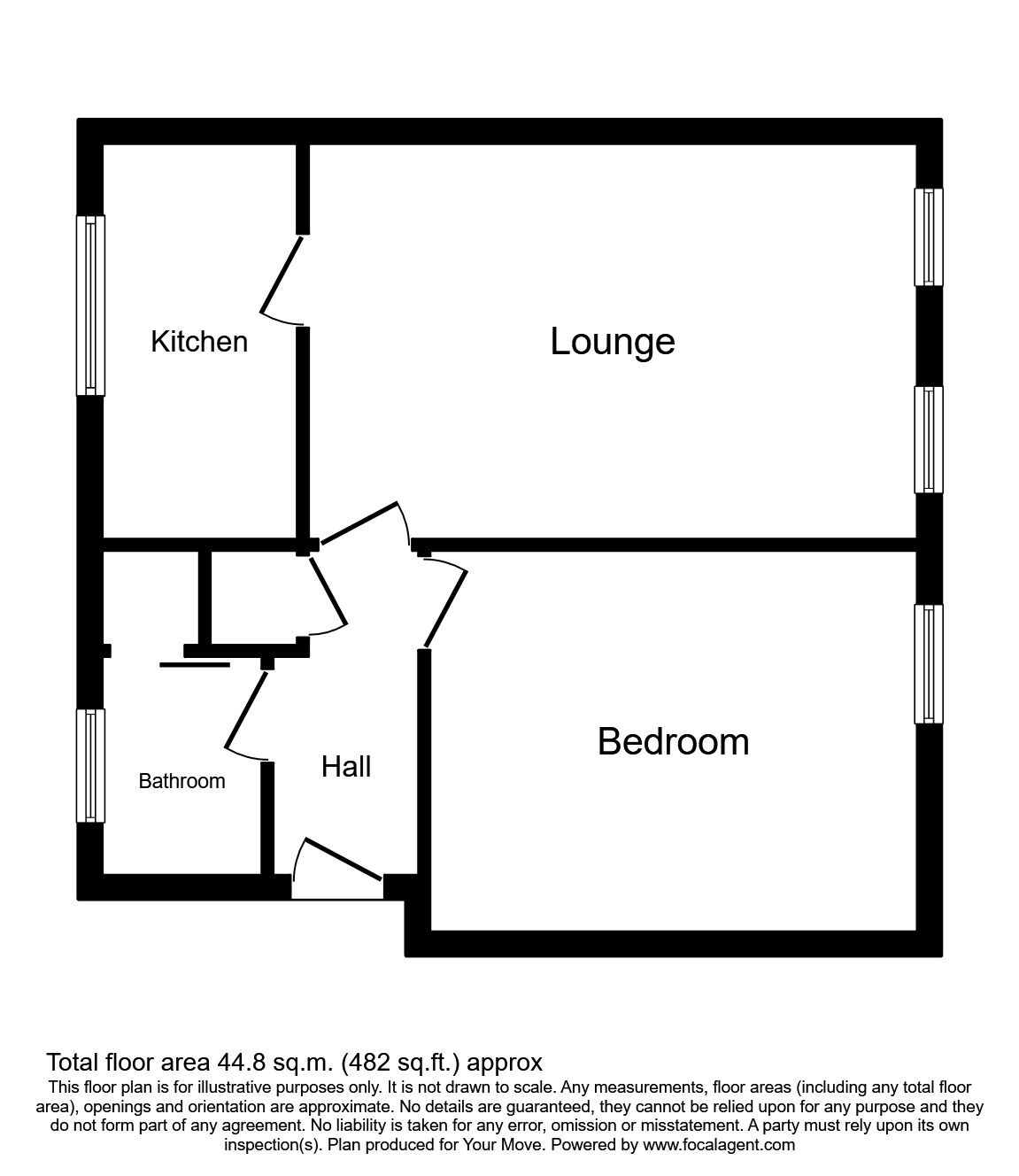 Floorplan of 1 bedroom  Flat to rent, The Oaklands, Lea Road, West Midlands, WV3
