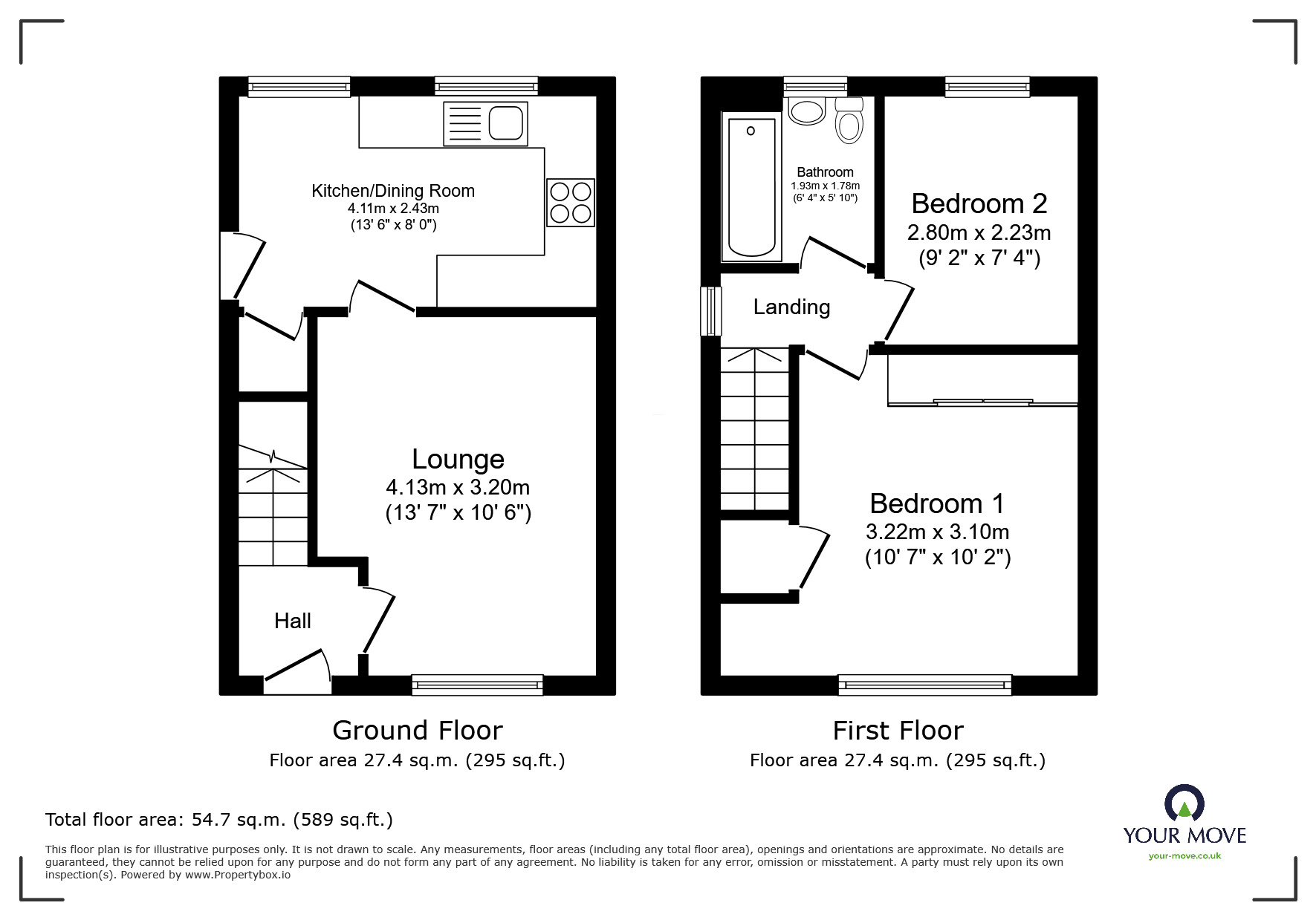 Floorplan of 2 bedroom Semi Detached House to rent, Leasowe Drive, Perton, Staffordshire, WV6