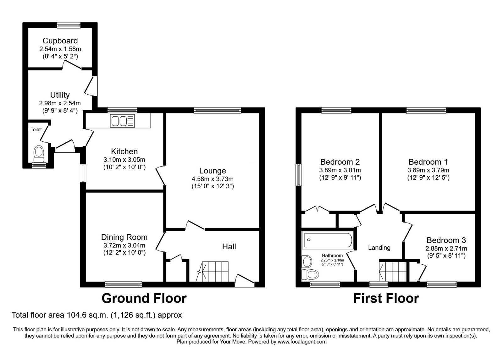 Floorplan of 3 bedroom Semi Detached House for sale, Attlee Crescent, Bilston, West Midlands, WV14