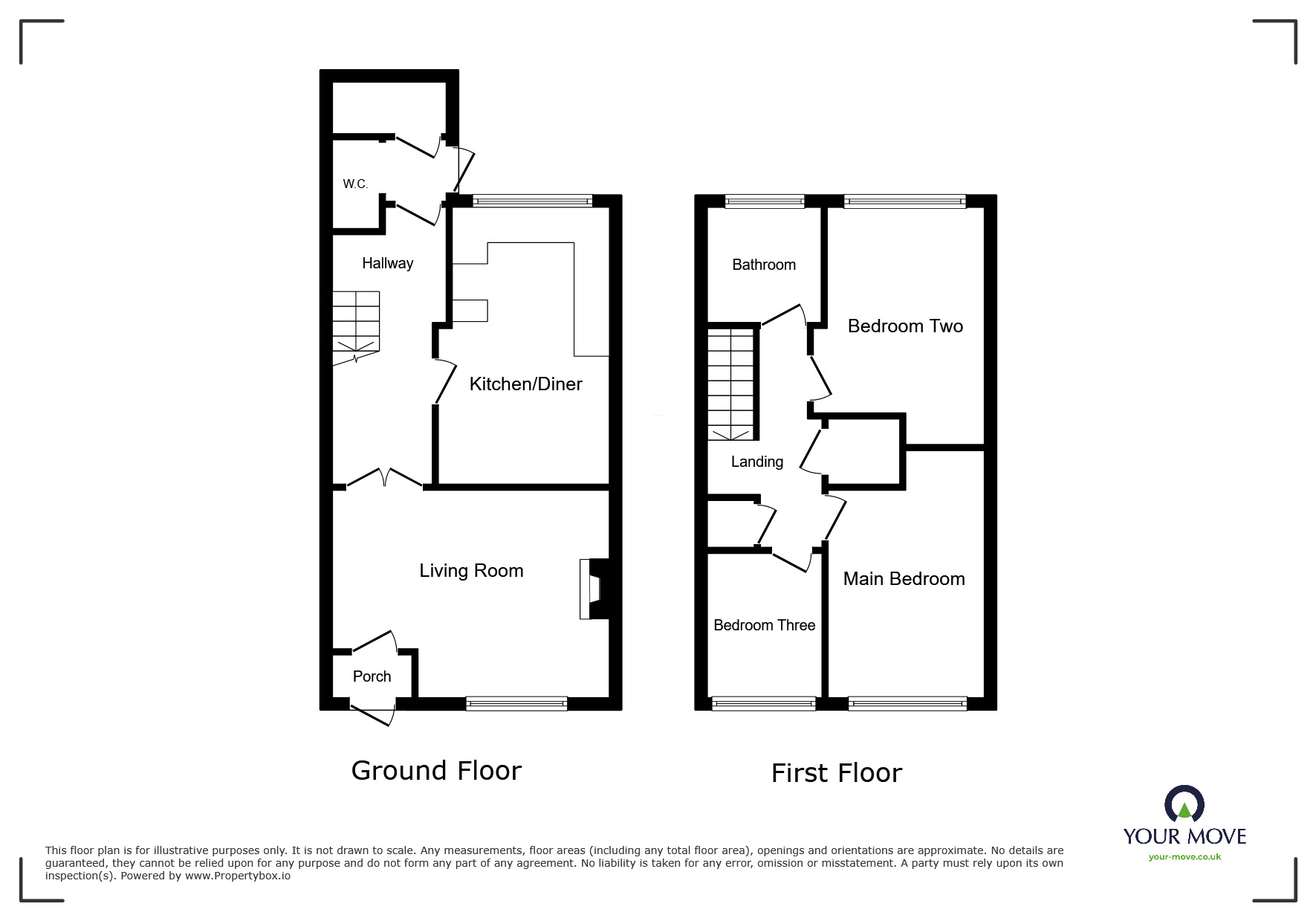Floorplan of 3 bedroom Mid Terrace House to rent, Valley Road, Wolverhampton, West Midlands, WV10