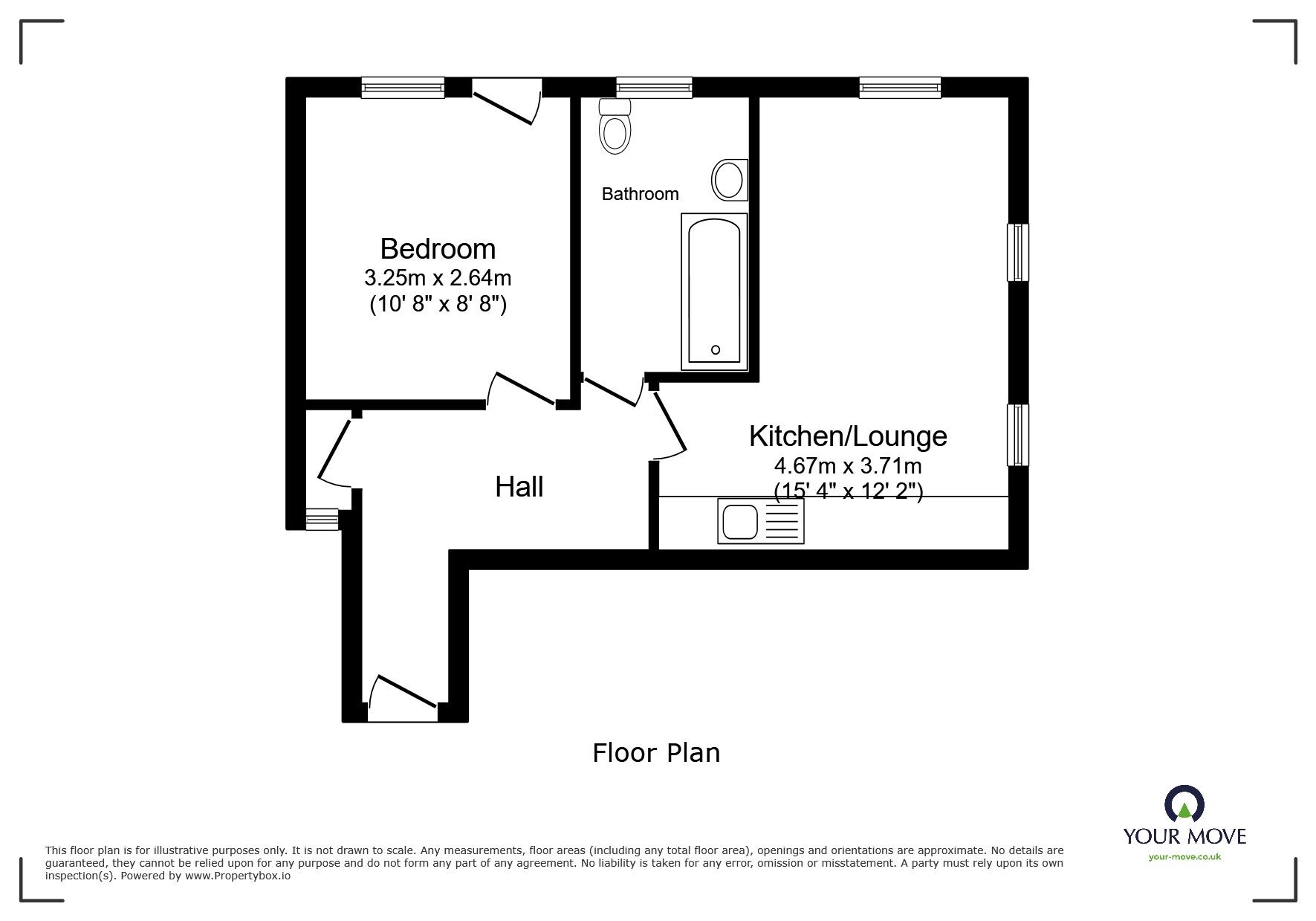 Floorplan of 1 bedroom  Flat to rent, Wolverhampton Street, Walsall, West Midlands, WS2