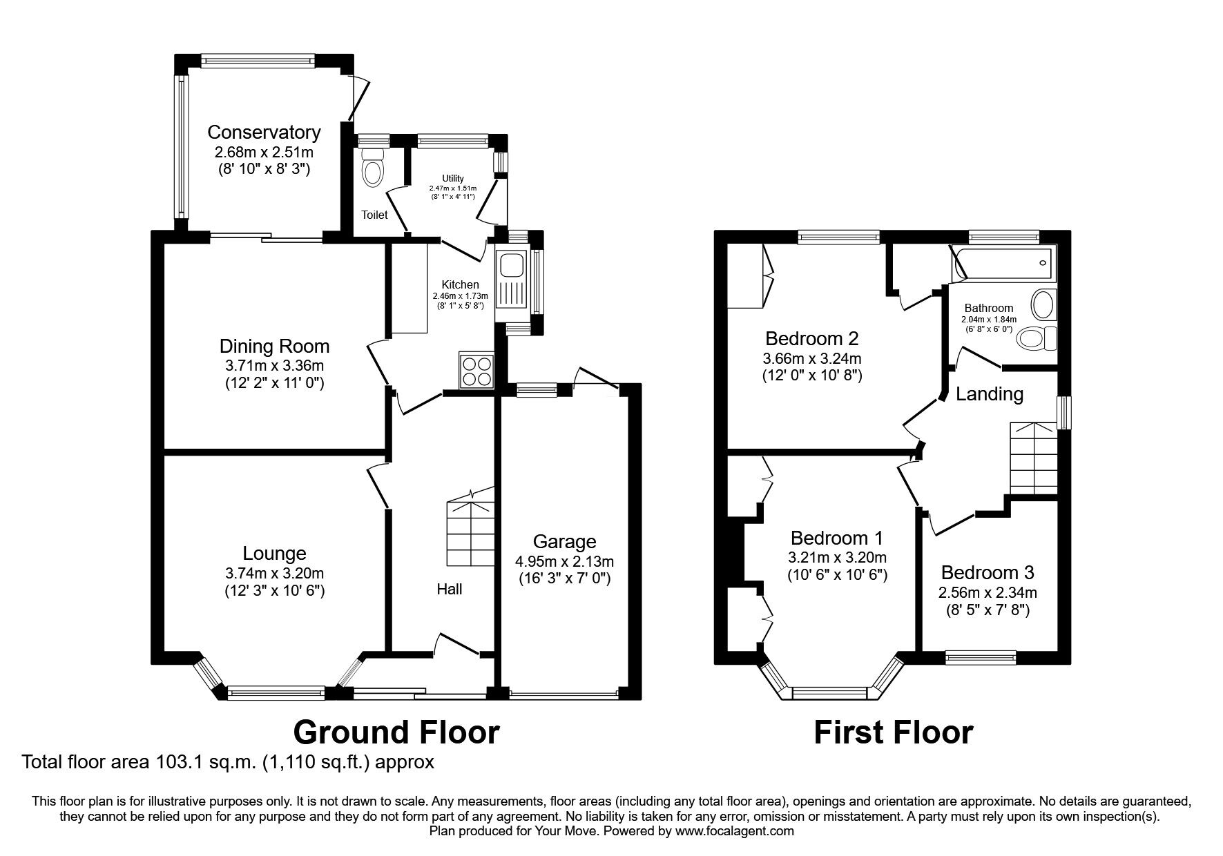 Floorplan of 3 bedroom Semi Detached House for sale, Plascom Road, Wolverhampton, West Midlands, WV1
