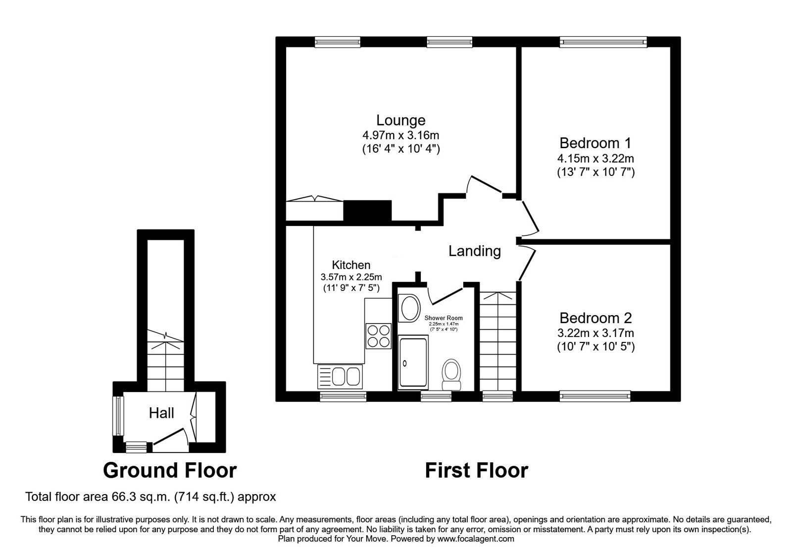Floorplan of 2 bedroom  Flat for sale, Orchard Lane, Codsall, Staffordshire, WV8