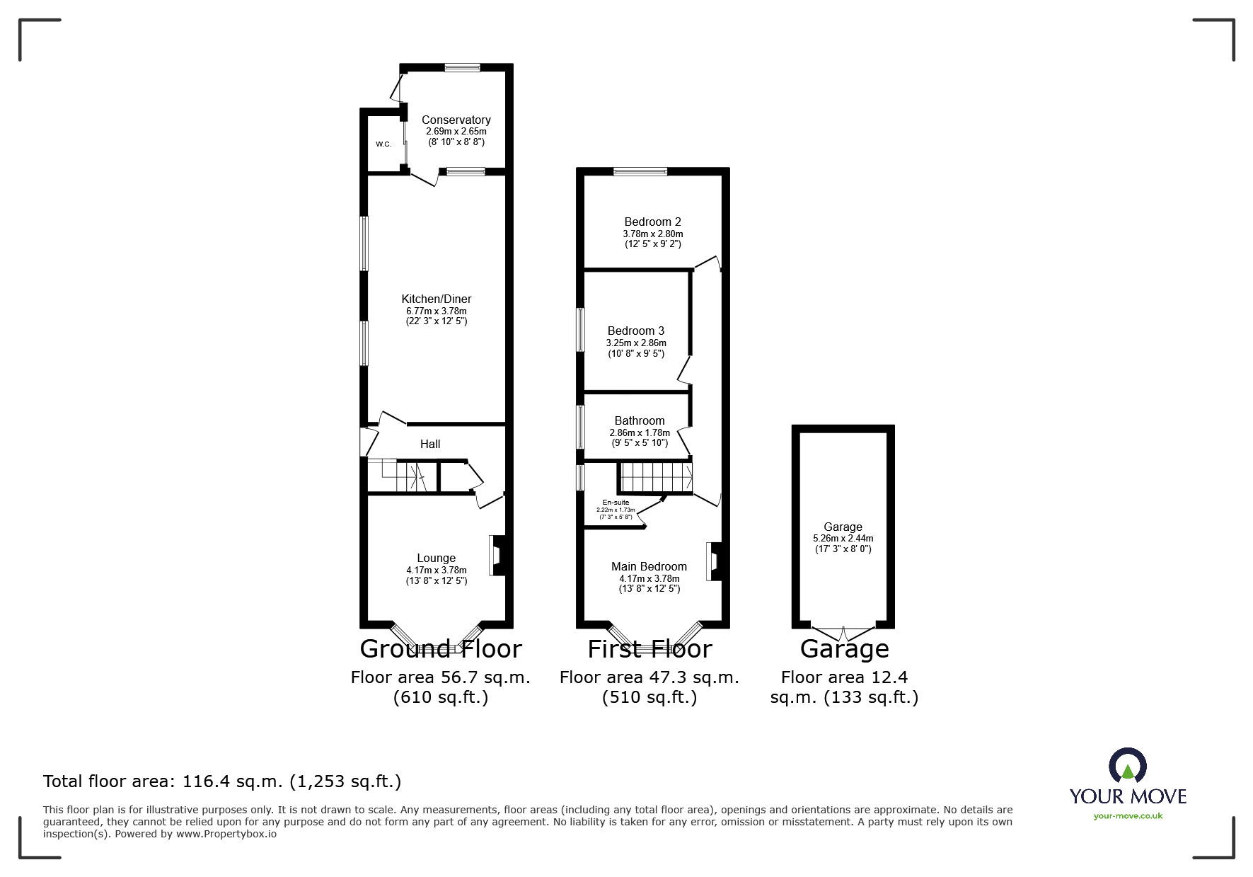 Floorplan of 3 bedroom Semi Detached House to rent, Oak Hill, Wolverhampton, West Midlands, WV3