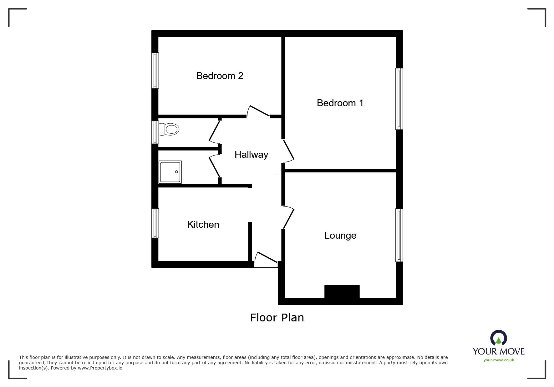 Floorplan of 2 bedroom Flat to rent, Birmingham New Road, Wolverhampton, West Midlands, WV4