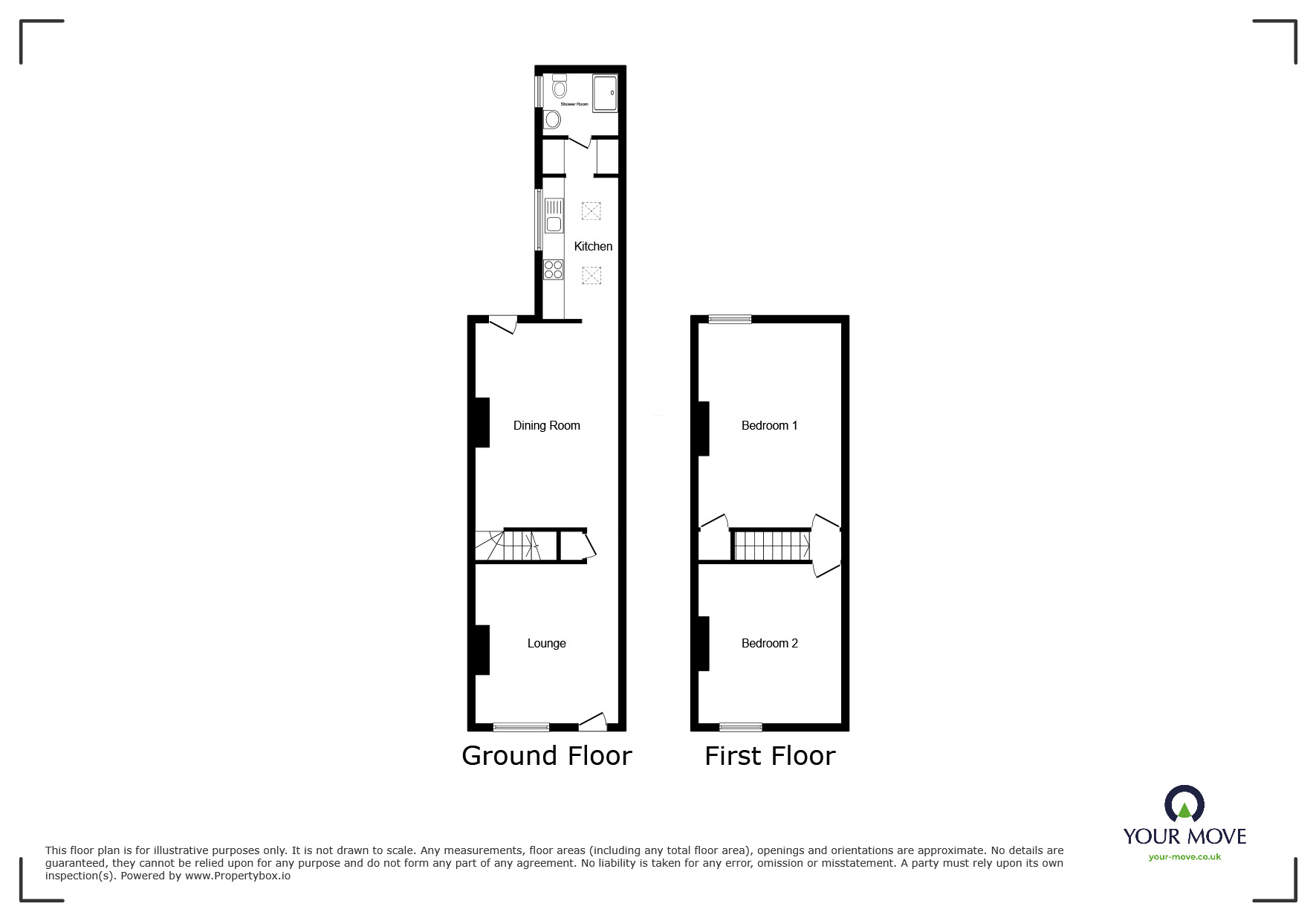 Floorplan of 2 bedroom Mid Terrace House to rent, Merridale Street West, Wolverhampton, West Midlands, WV3