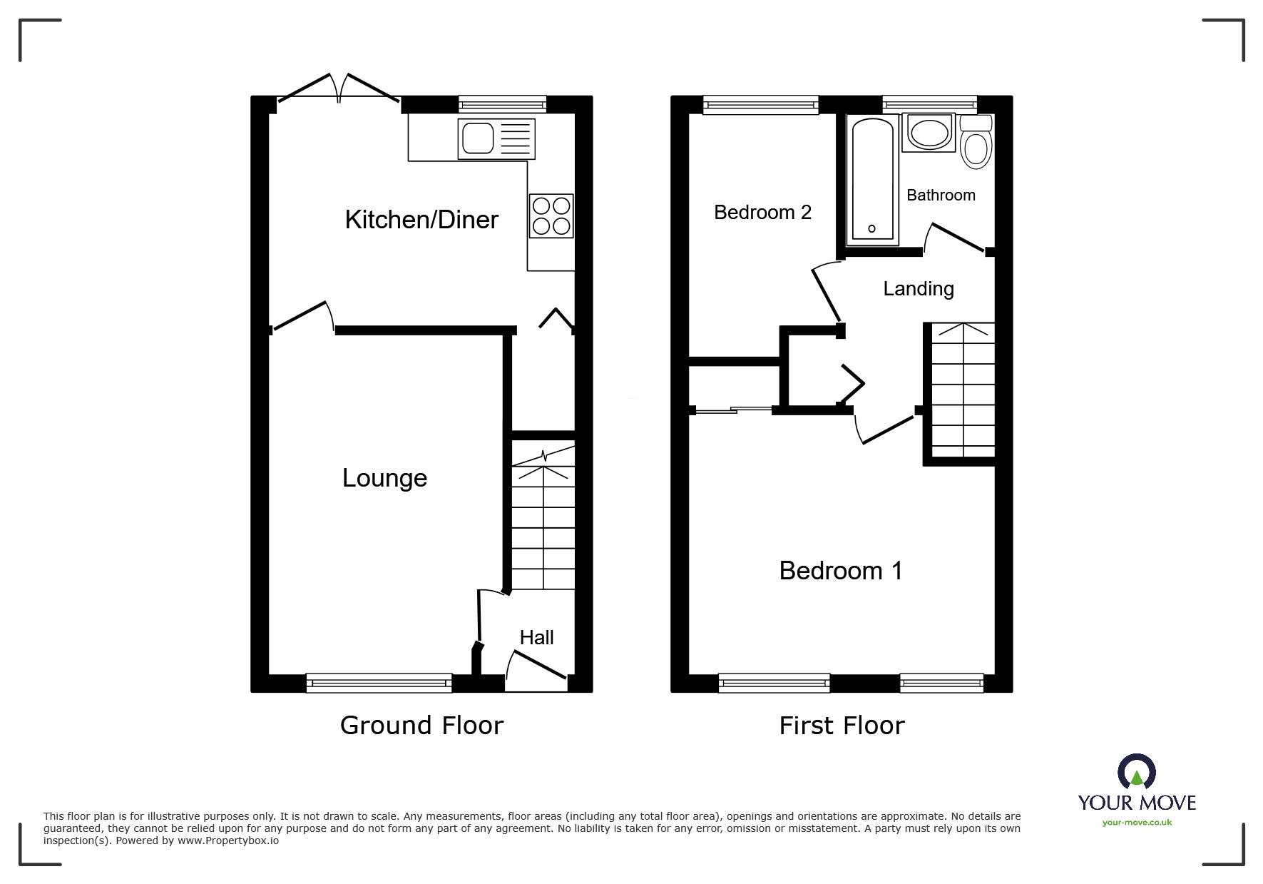 Floorplan of 2 bedroom Semi Detached House to rent, Nash Avenue, Wolverhampton, Staffordshire, WV6