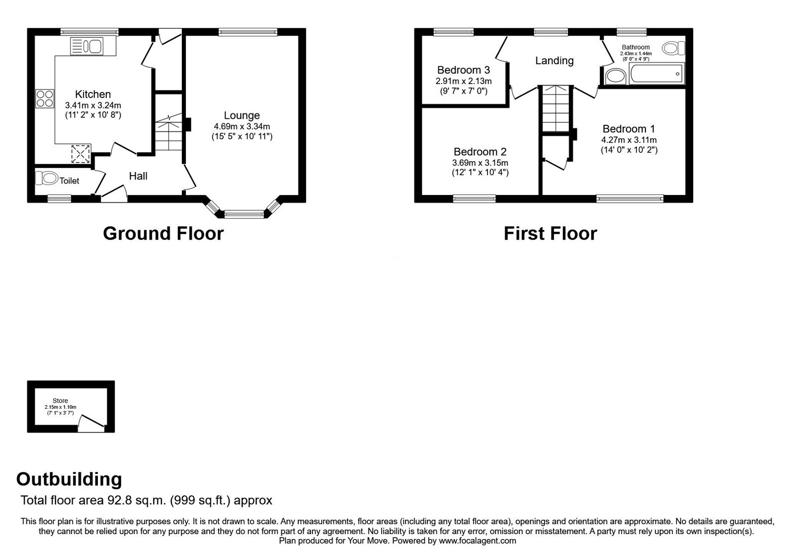 Floorplan of 3 bedroom Mid Terrace House for sale, Cornwall Road, Wolverhampton, West Midlands, WV6