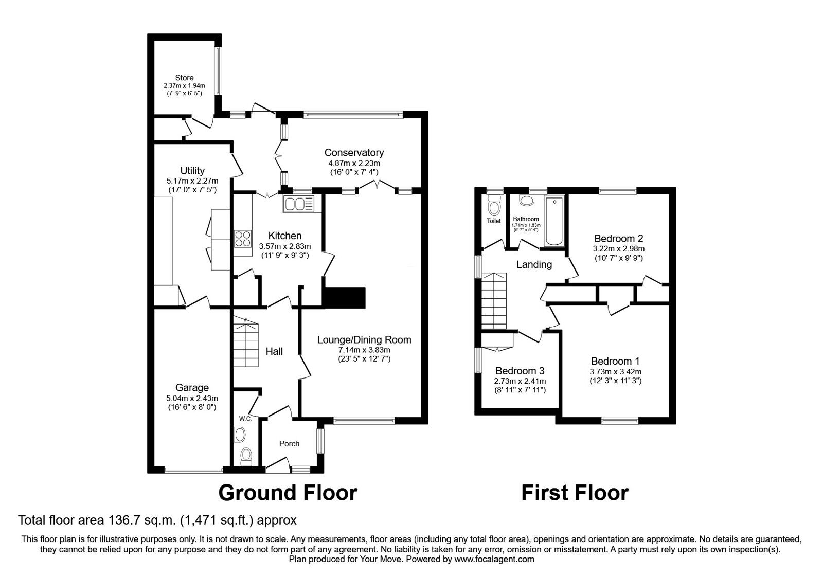 Floorplan of 3 bedroom Detached House for sale, Coppice Road, Wolverhampton, West Midlands, WV3