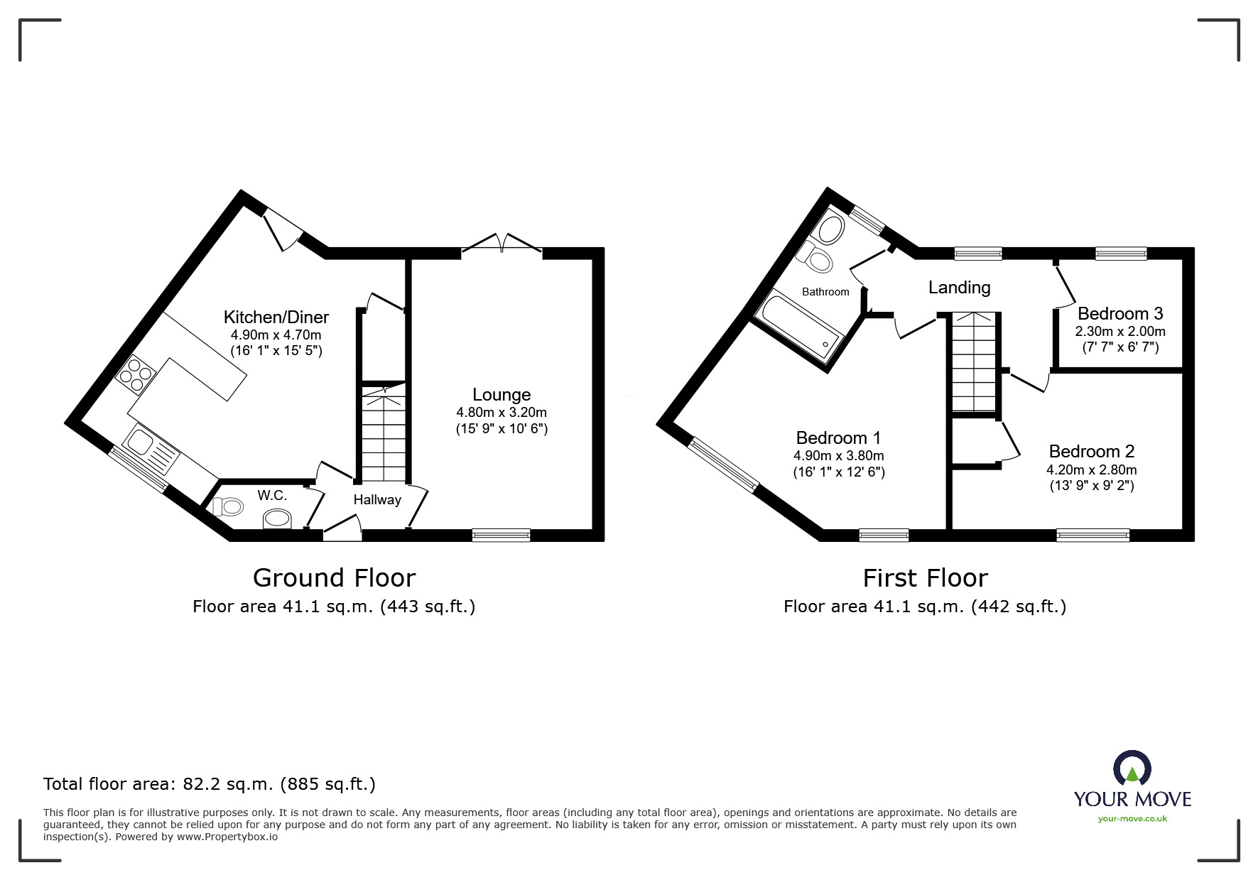 Floorplan of 3 bedroom Semi Detached House to rent, Priory Road, Dudley, West Midlands, DY1