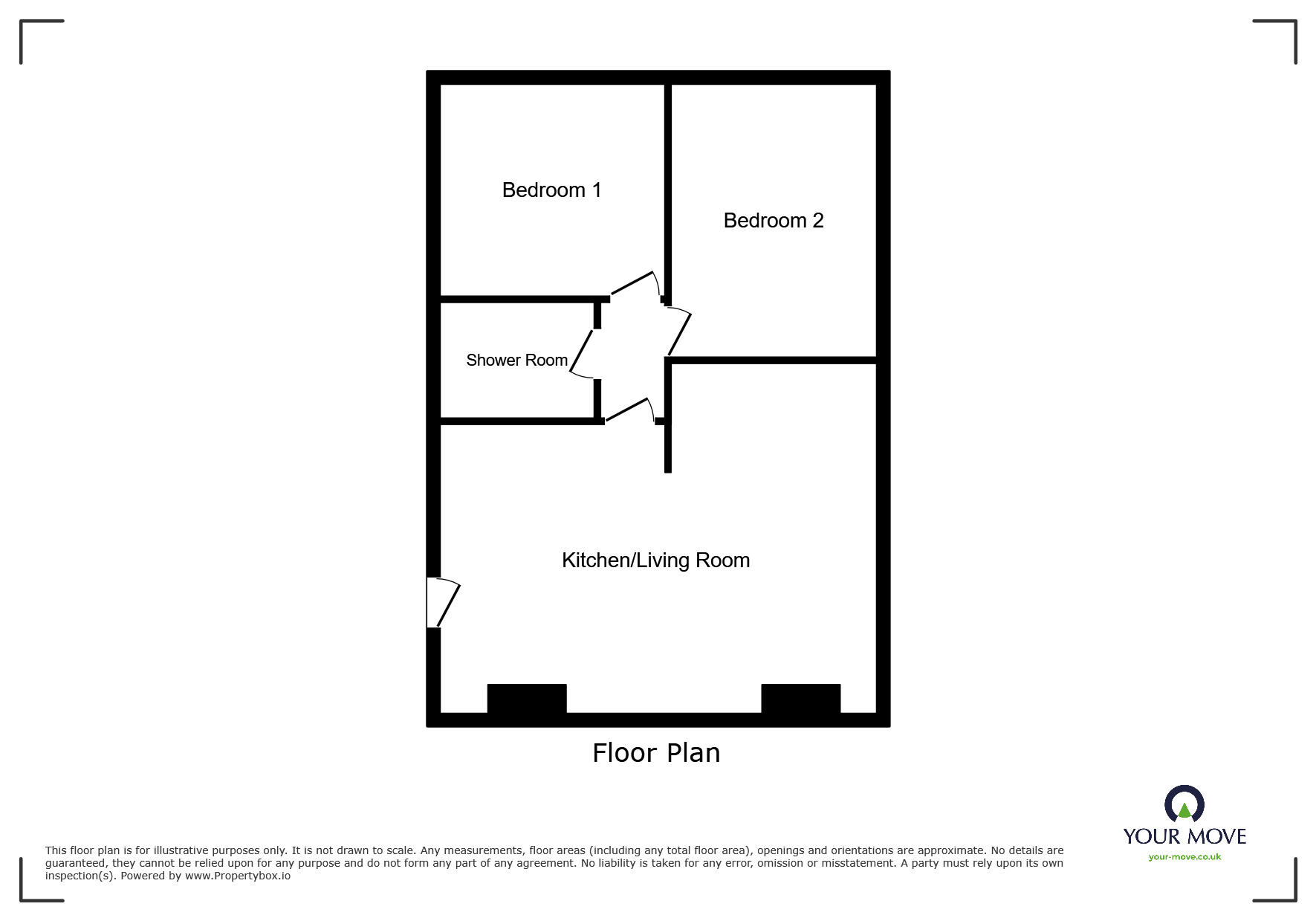 Floorplan of 2 bedroom Flat to rent, Rookery Street, Wolverhampton, West Midlands, WV11