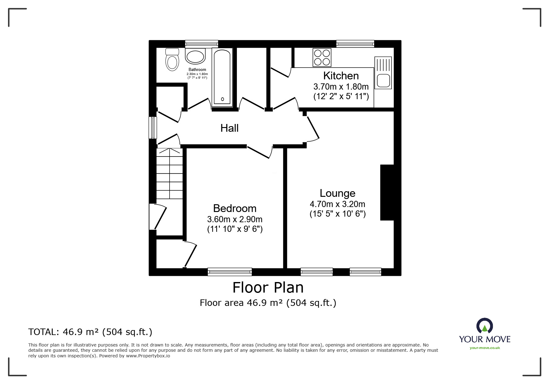 Floorplan of 1 bedroom Flat to rent, Parkfield Grove, Wolverhampton, West Midlands, WV2