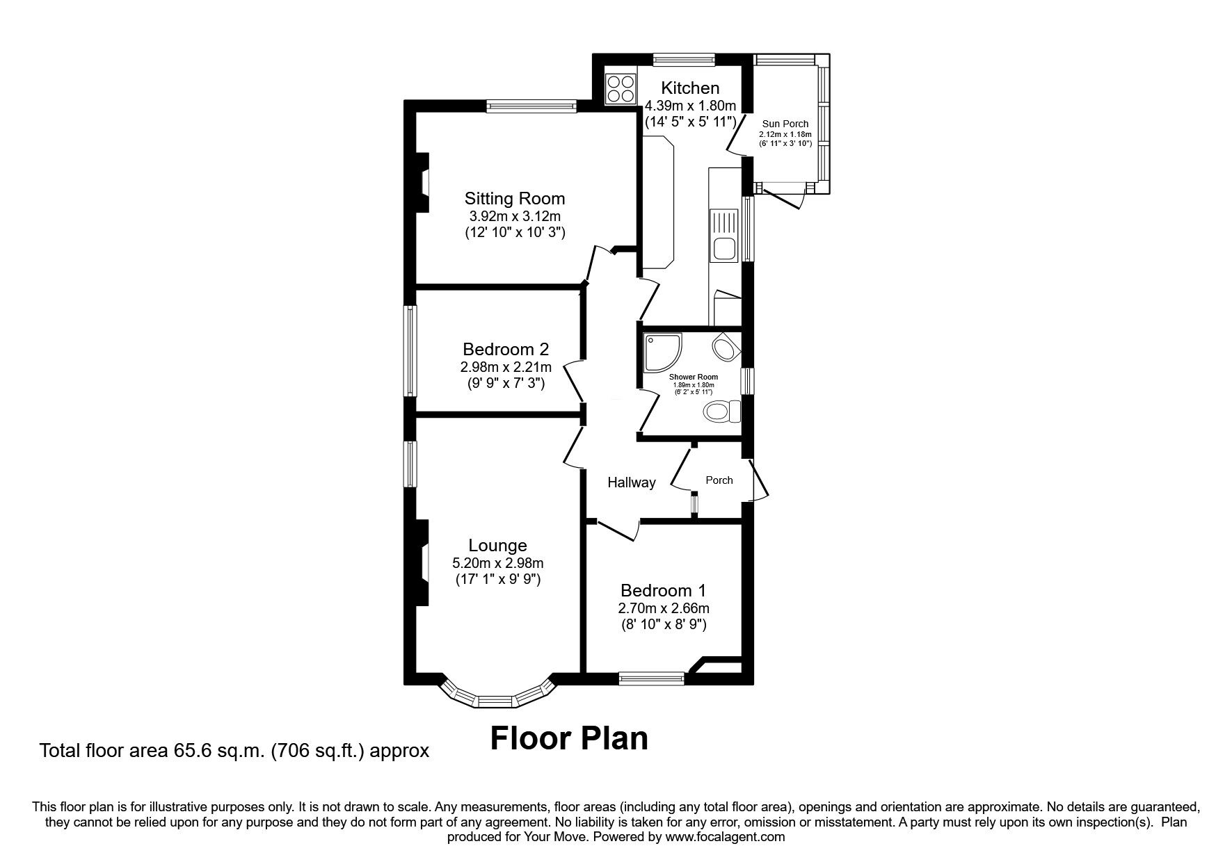Floorplan of 2 bedroom Detached Bungalow for sale, Rowan Crescent, Wolverhampton, West Midlands, WV3
