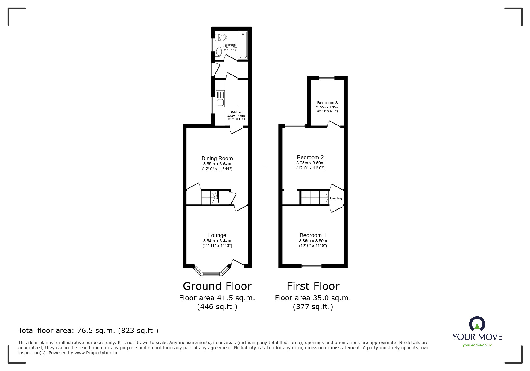 Floorplan of 3 bedroom Mid Terrace House to rent, Regent Street, Willenhall, West Midlands, WV13