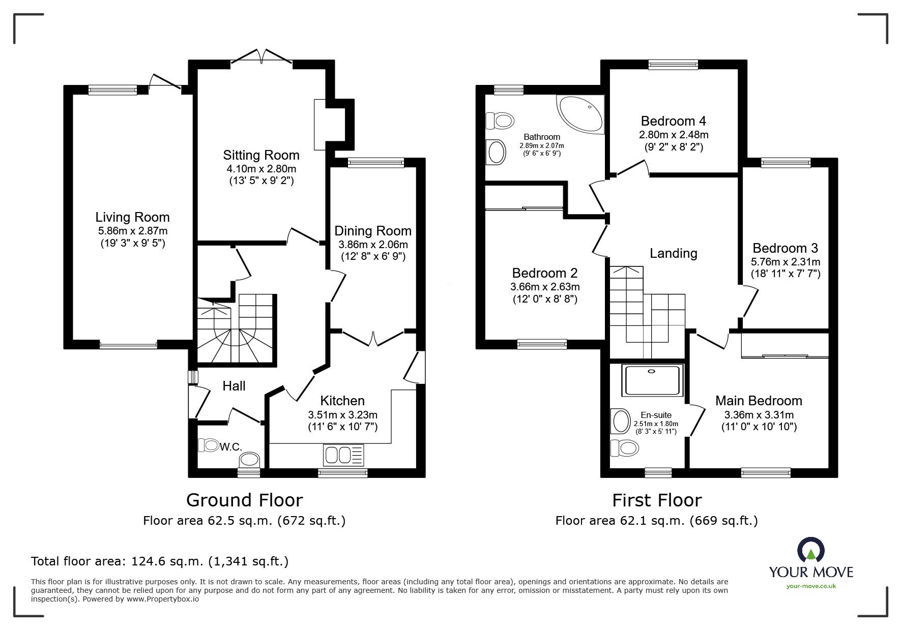 Floorplan of 4 bedroom Detached House to rent, Mount Road, Penn, West Midlands, WV4