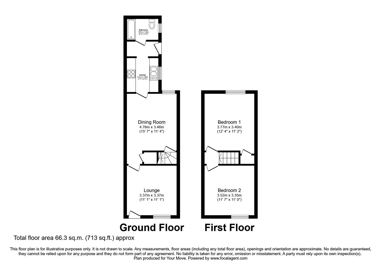 Floorplan of 2 bedroom Mid Terrace House for sale, Lime Street, Wolverhampton, WV3