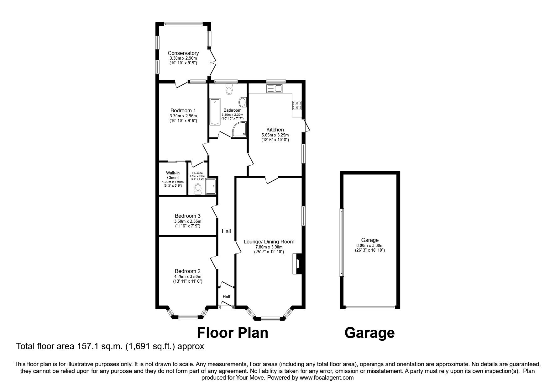 Floorplan of 3 bedroom Detached Bungalow for sale, Stafford Road, Wolverhampton, West Midlands, WV10