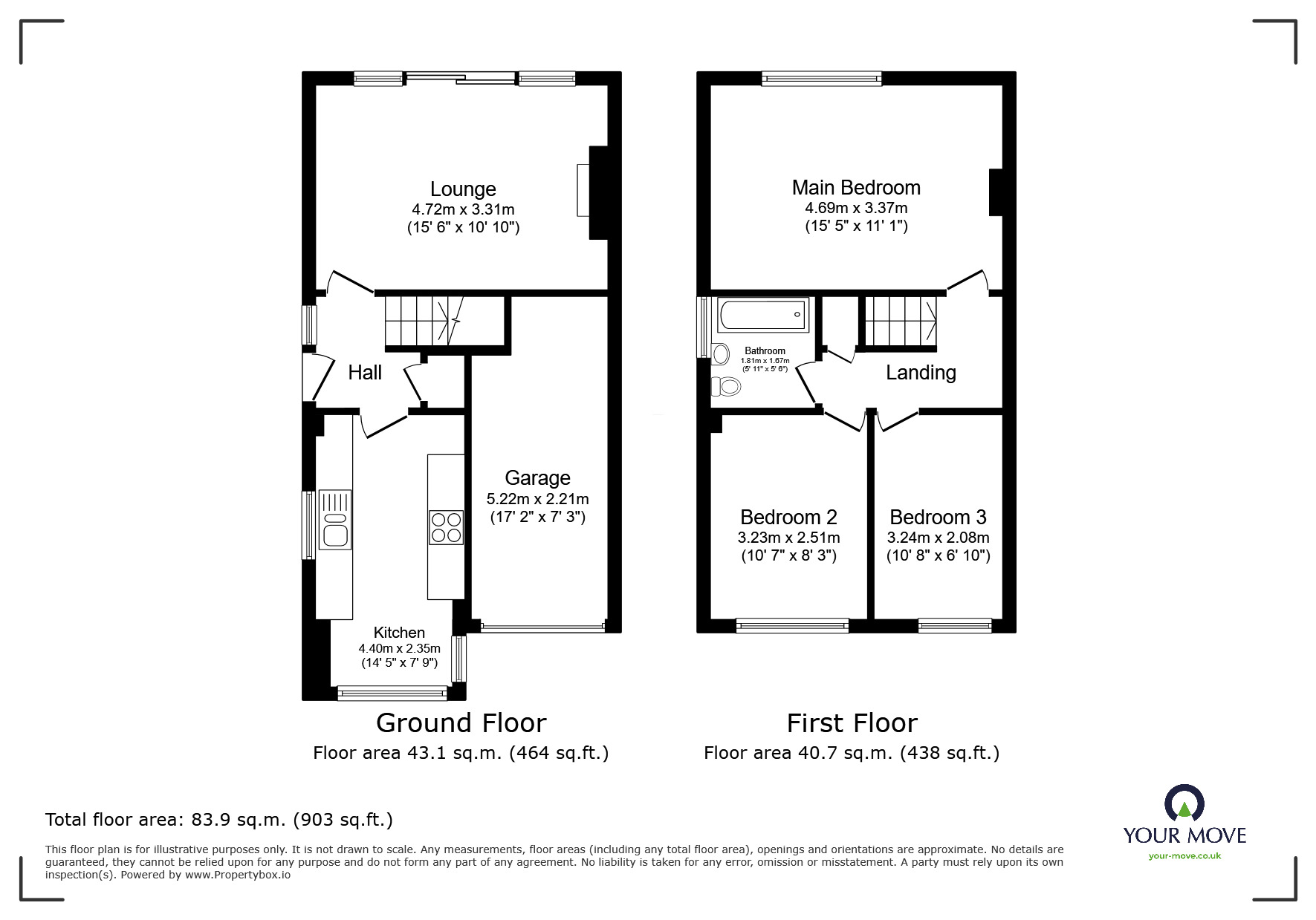 Floorplan of 3 bedroom Semi Detached House to rent, Cheam Gardens, Wolverhampton, West Midlands, WV6