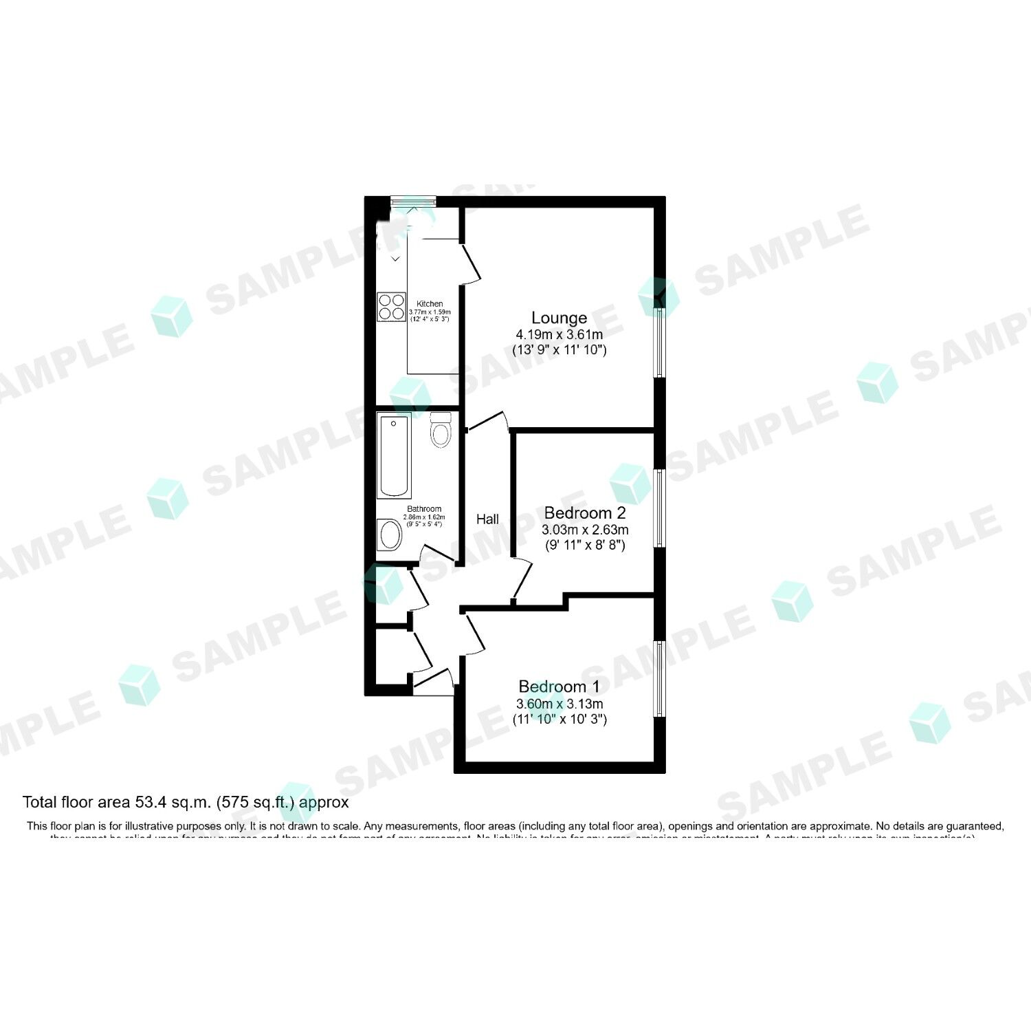 Floorplan of 2 bedroom Flat for sale, Birmingham New Road, Bilston, West Midlands, WV14