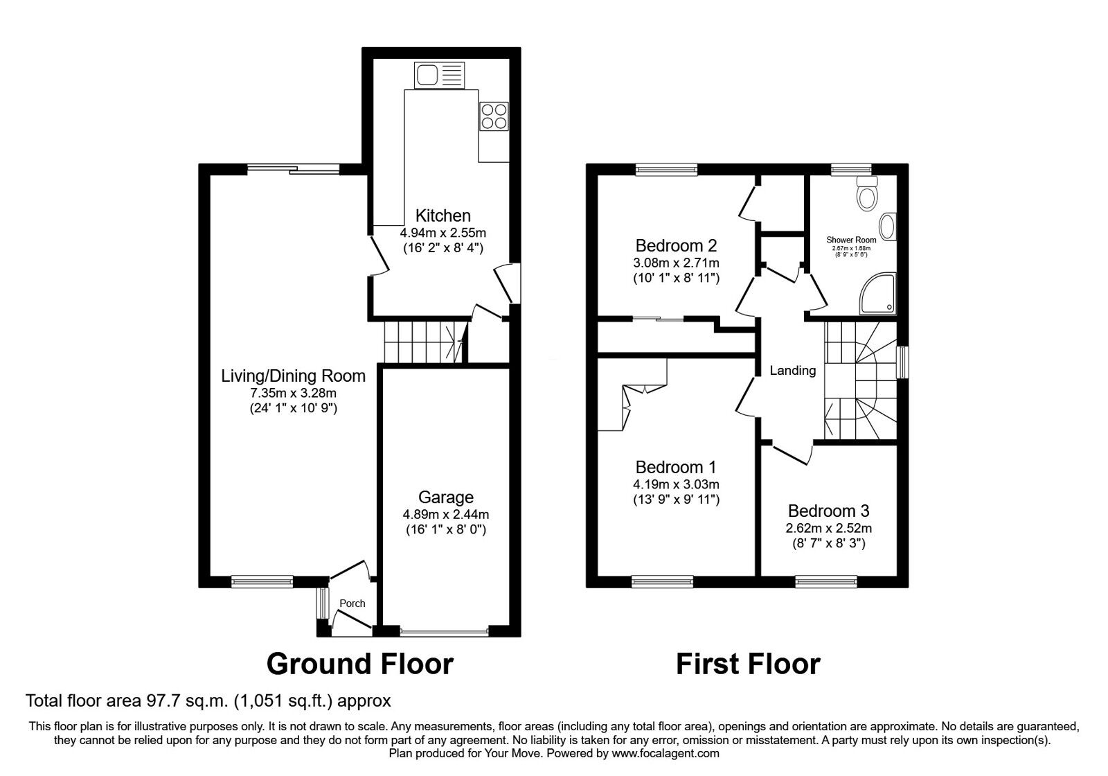 Floorplan of 3 bedroom Semi Detached House for sale, Woodford Close, Wolverhampton, West Midlands, WV9