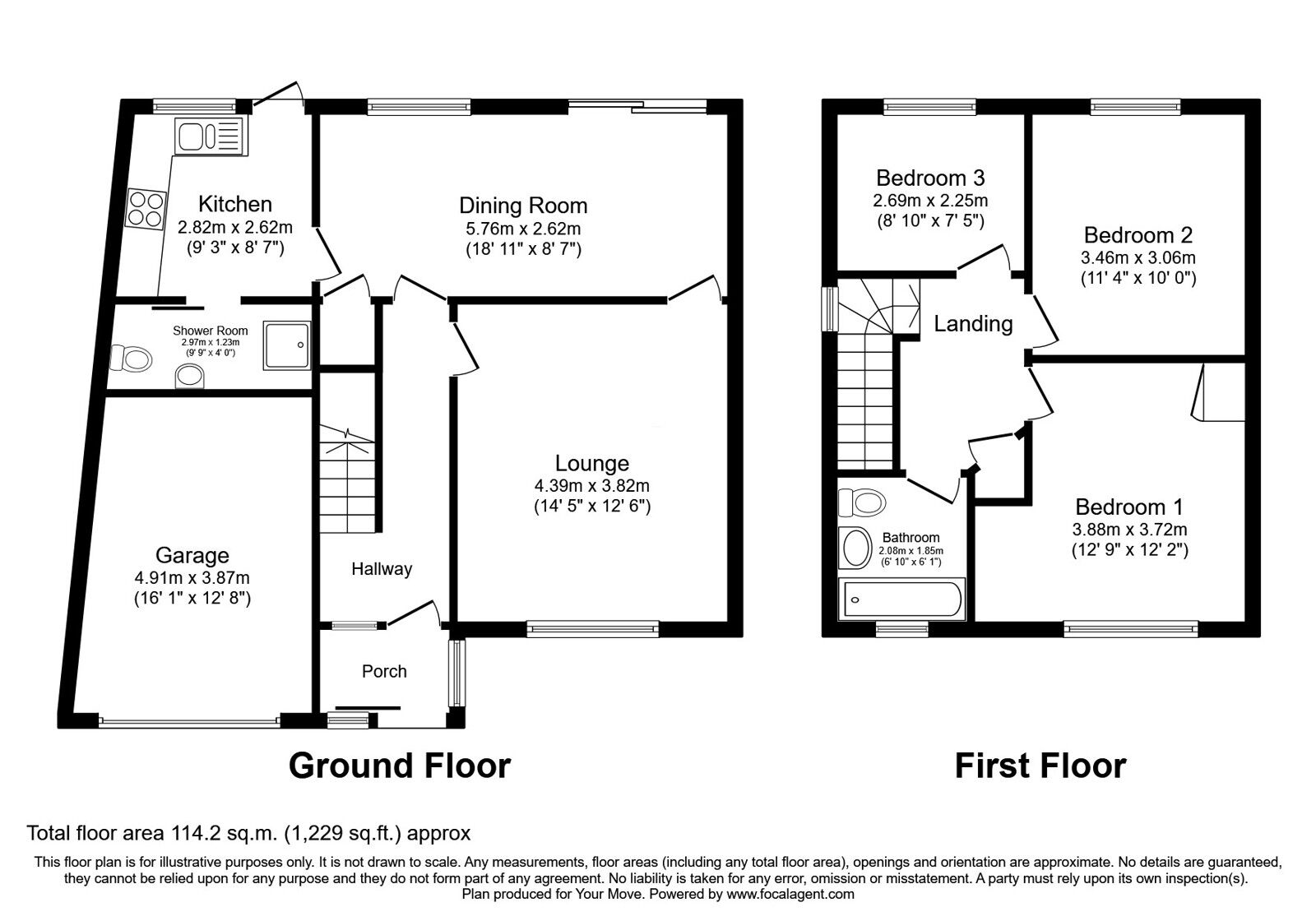 Floorplan of 3 bedroom Semi Detached House for sale, Water Mill Close, Wolverhampton, West Midlands, WV10