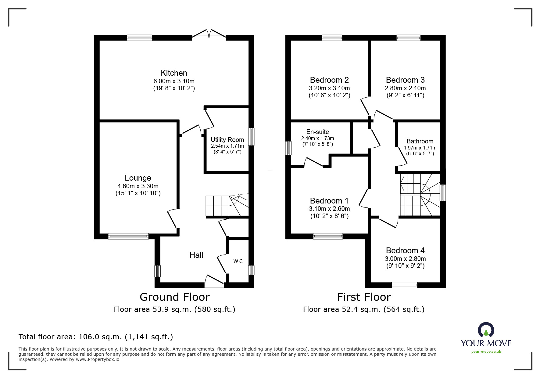 Floorplan of 4 bedroom Detached House to rent, Columbia Crescent, Wolverhampton, West Midlands, WV10