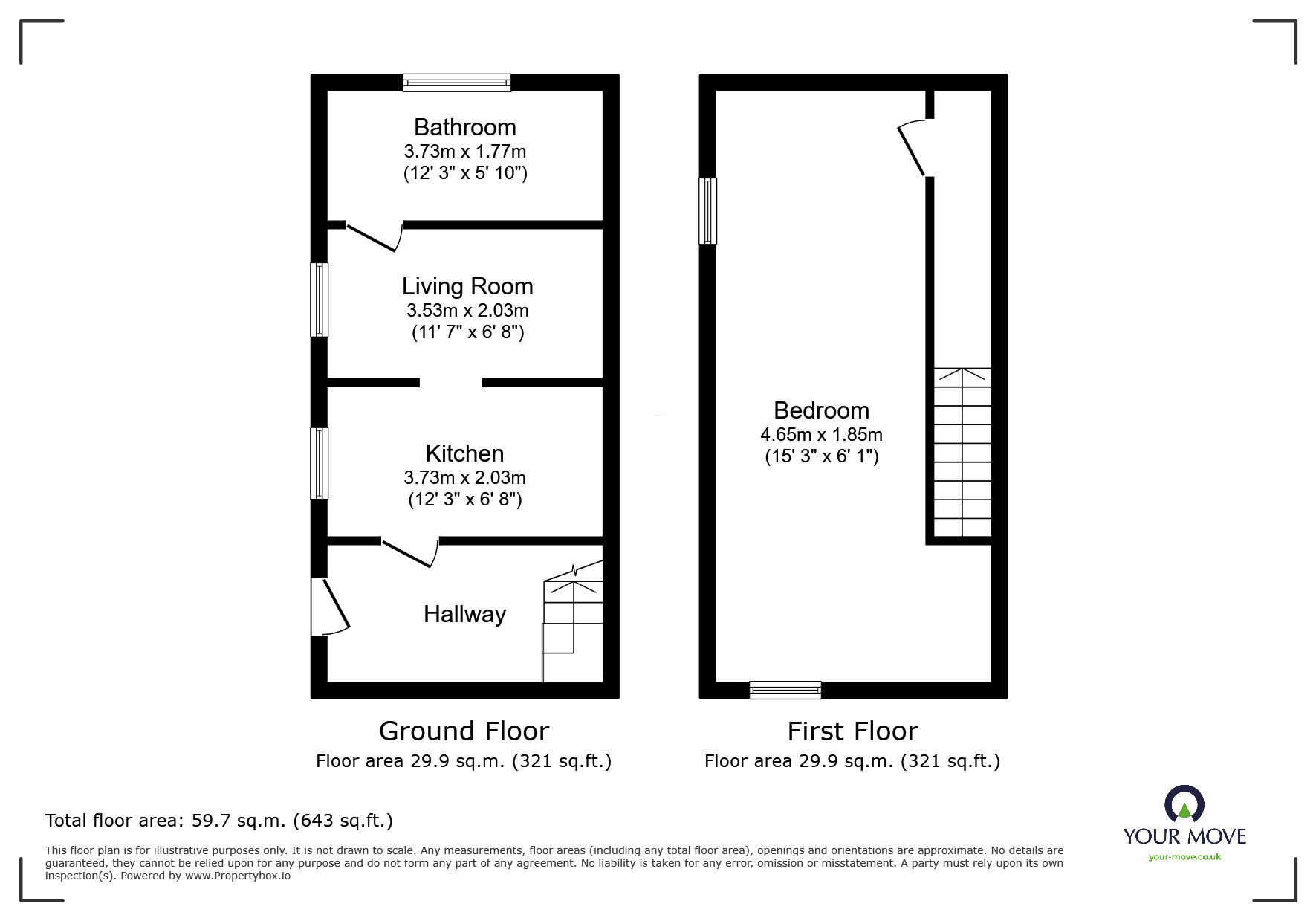 Floorplan of 1 bedroom Semi Detached House to rent, Coltham Road, Willenhall, West Midlands, WV12